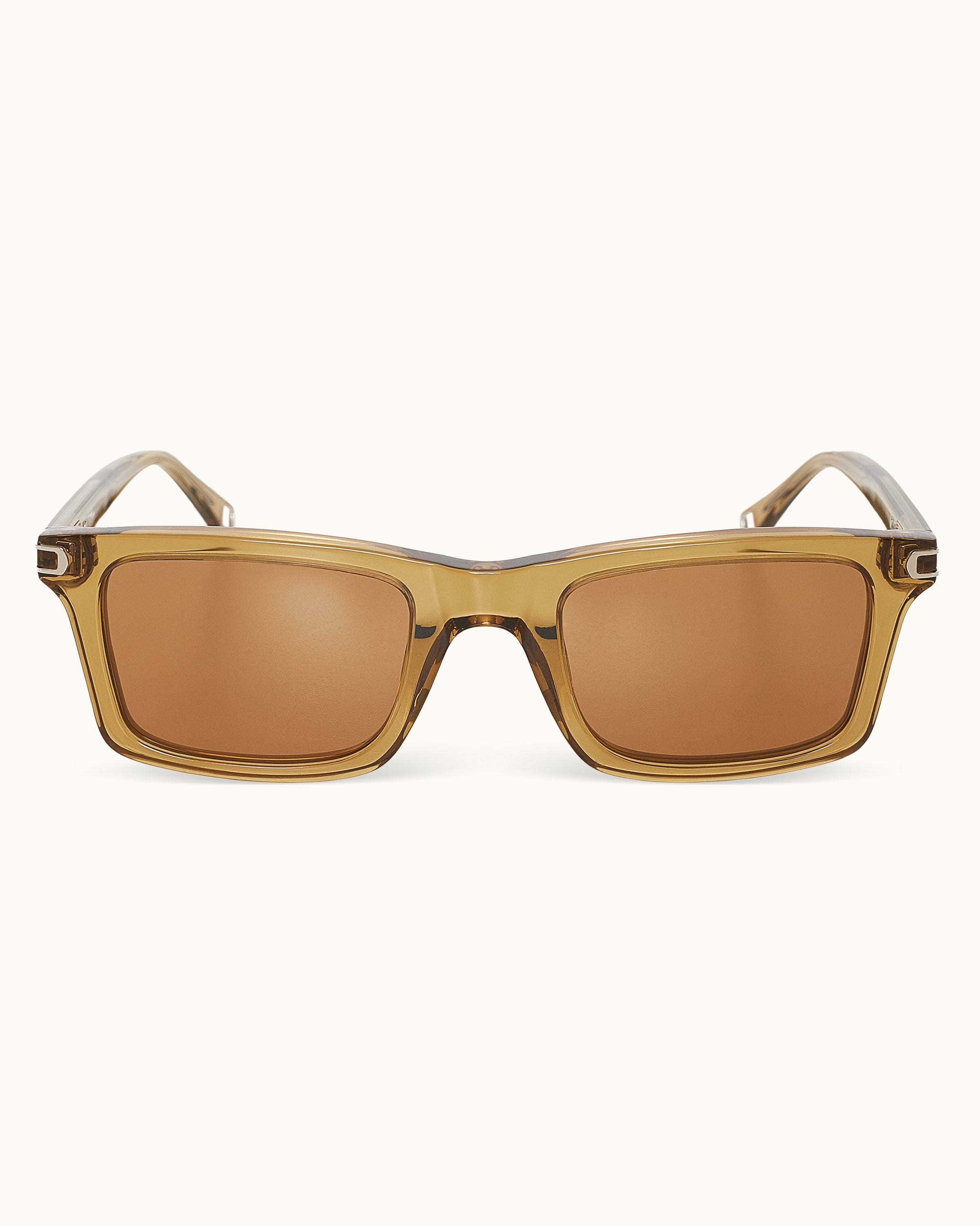 Amber Brown Geometric Rectangular Sunglasses main image 1