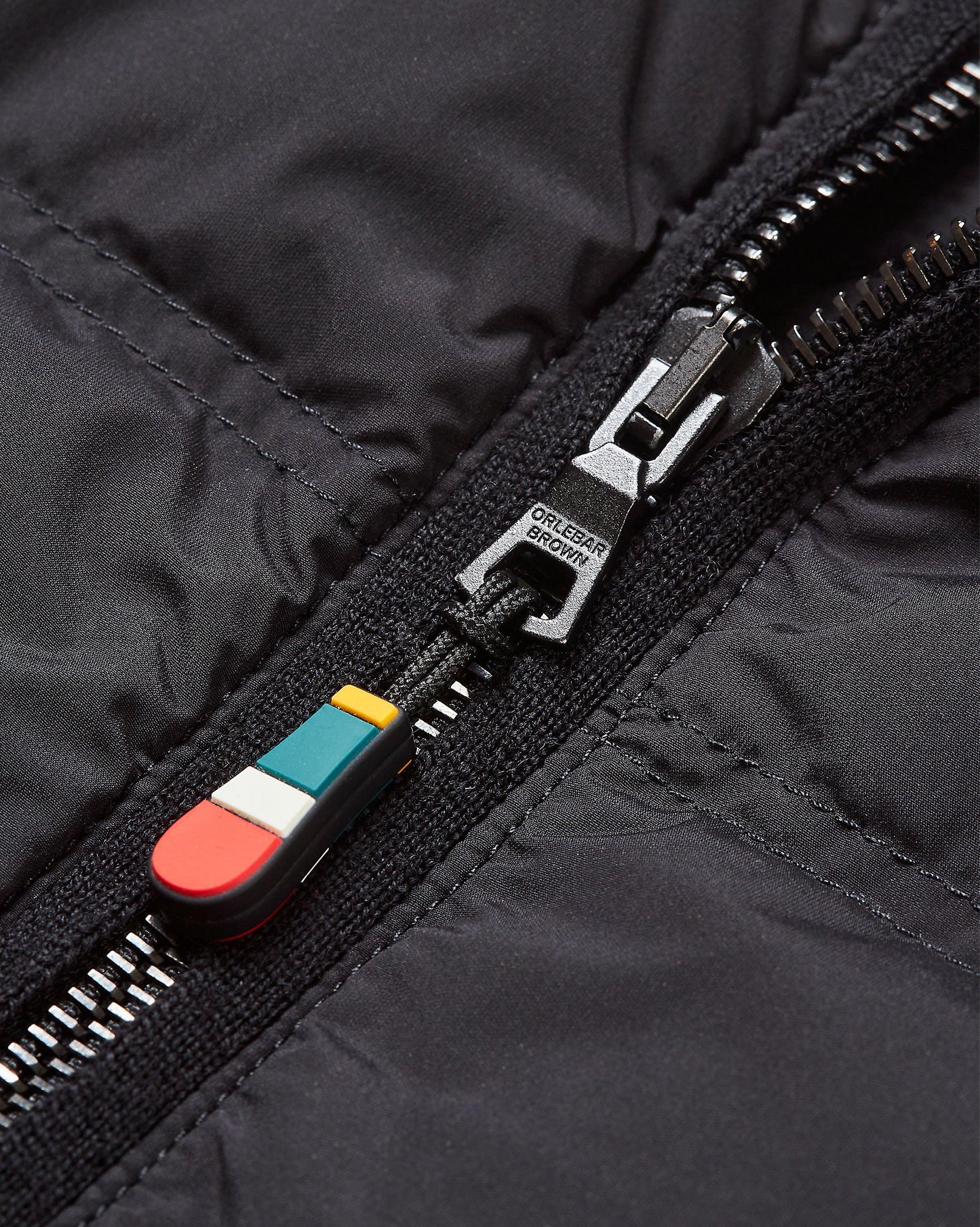 Wallace - Black Down-Fill Merino Knit Sleeve Jacket Detail Ott