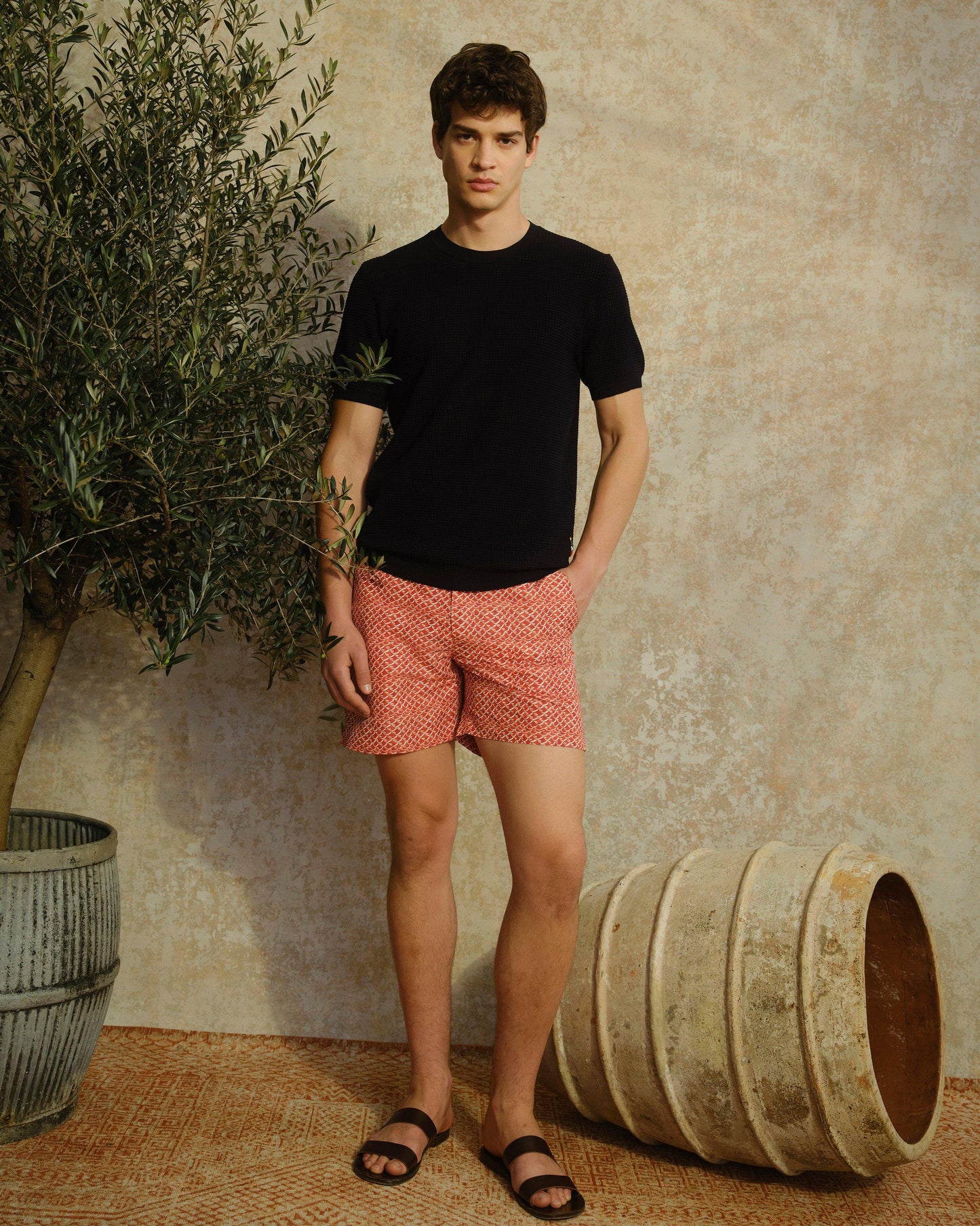 Byrtel - Night Iris Tailored Fit Waffle Mesh Knit T-Shirt Campaign