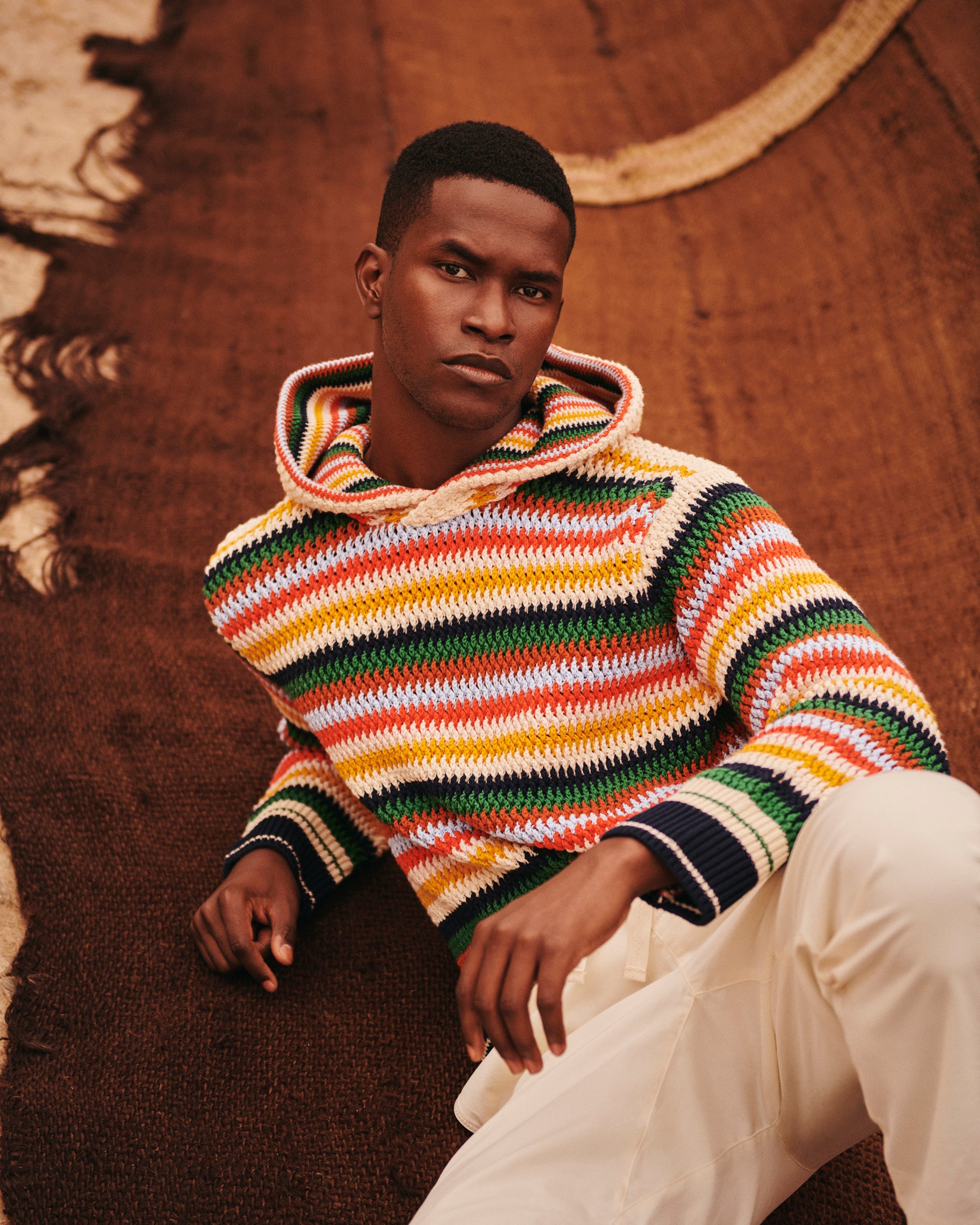 Orlebar Brown Men's Relaxed Fit Hooded Crochet Cotton Jumper in