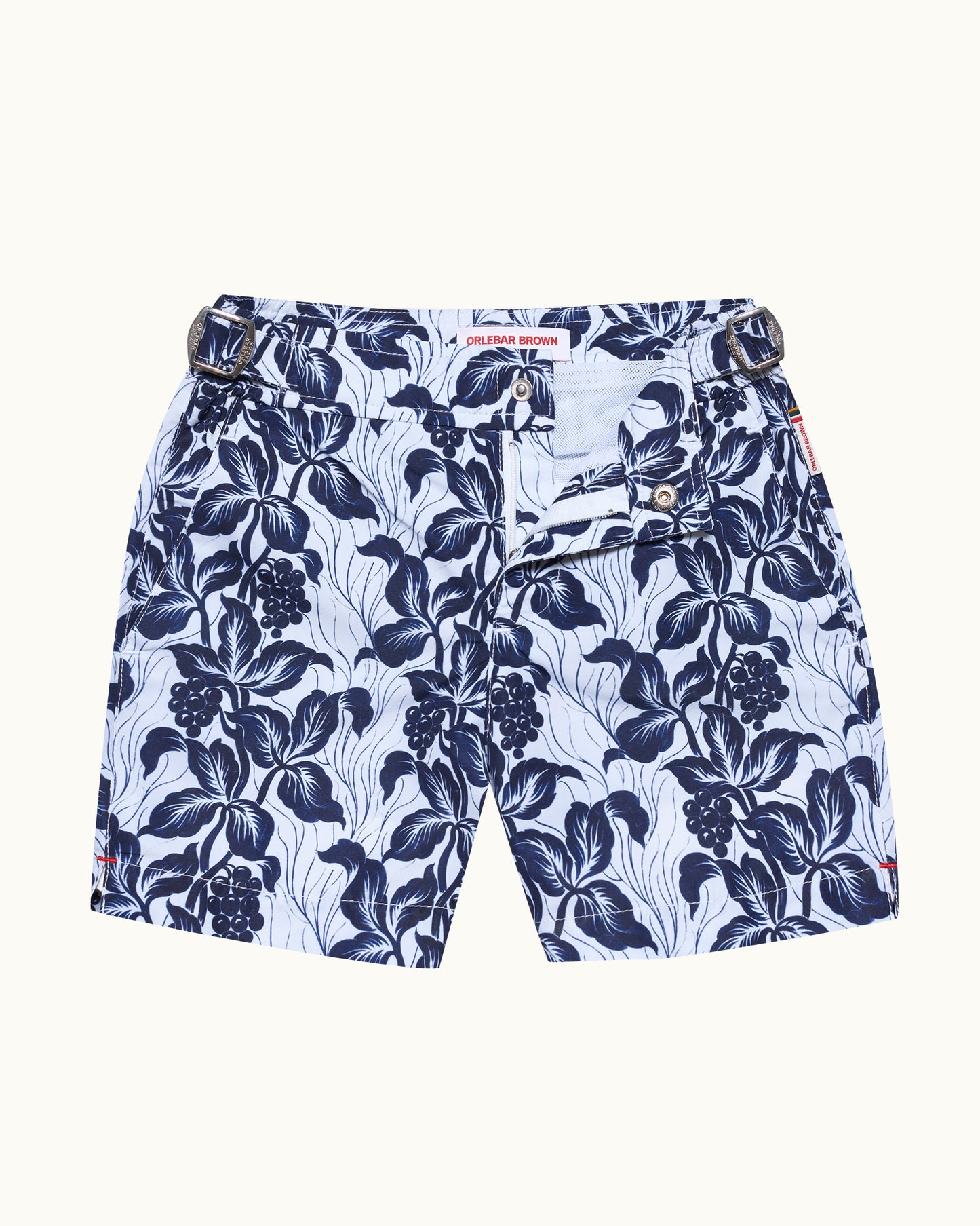 Floral patterned shorts on a white background