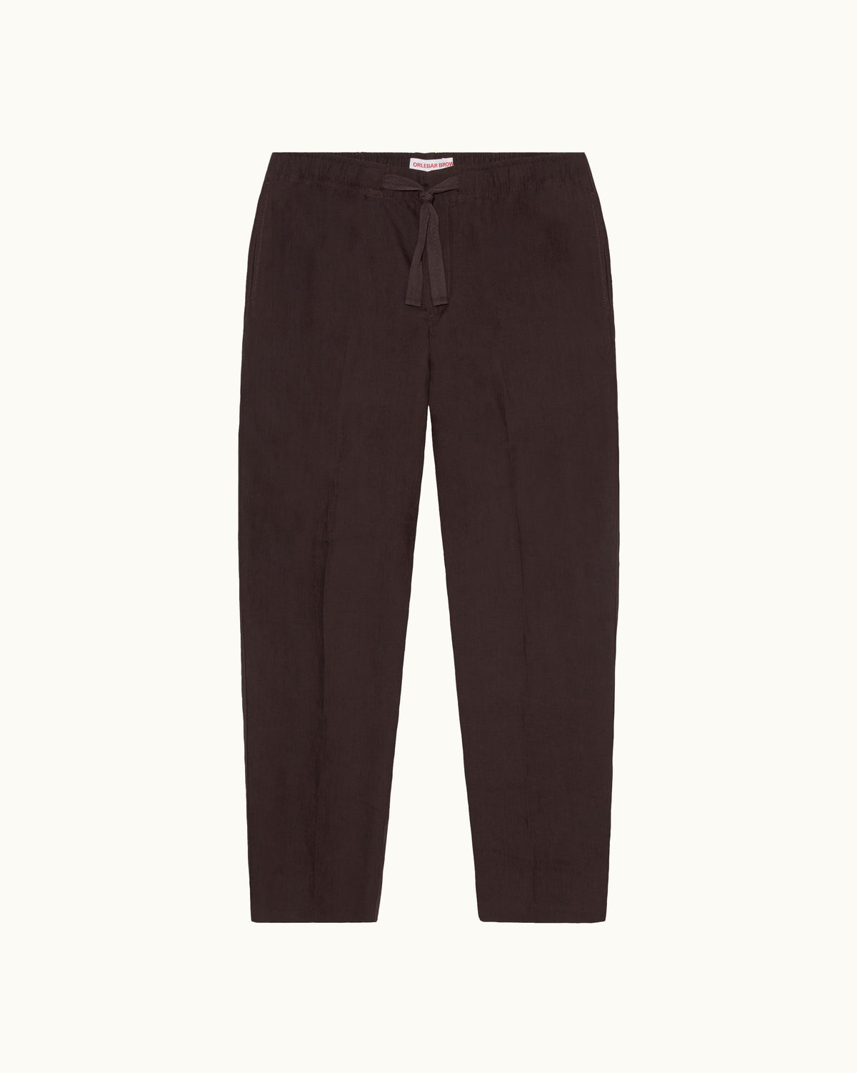 Dark brown pants on a white background