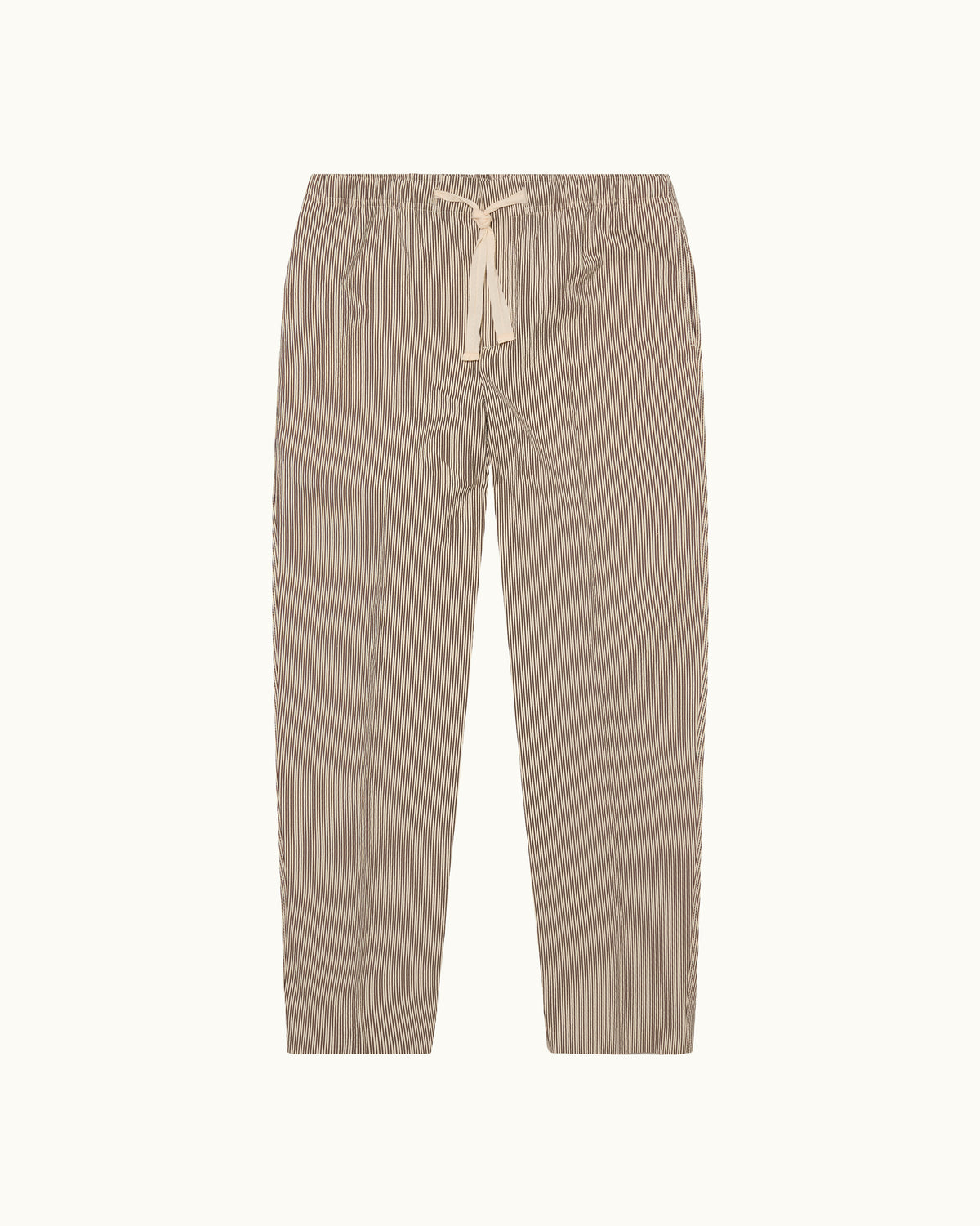 Multicolored elastic-waist trousers on a white background