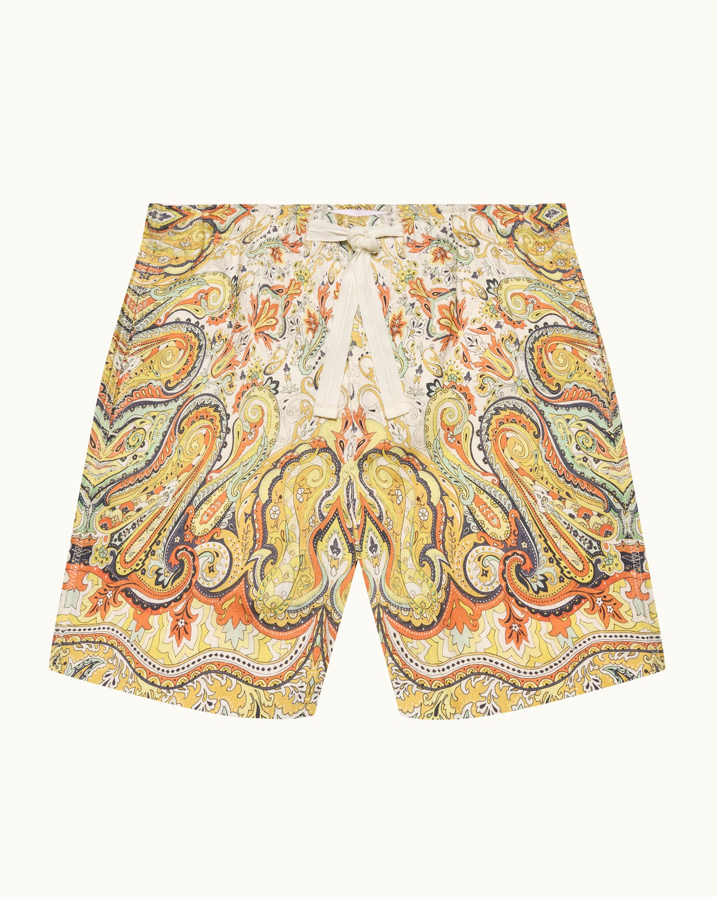 Patterned shorts on a white background