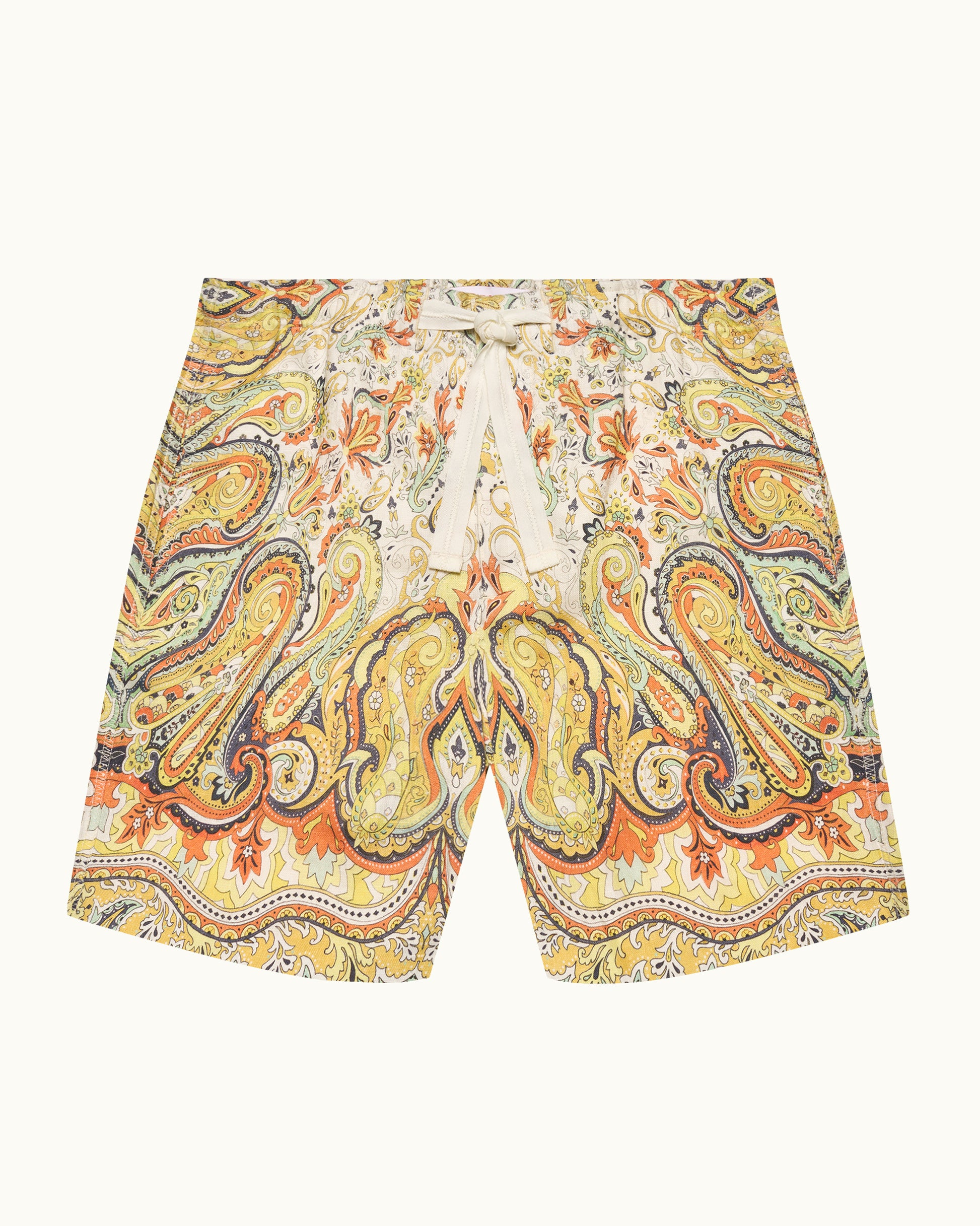 Patterned shorts on a white background