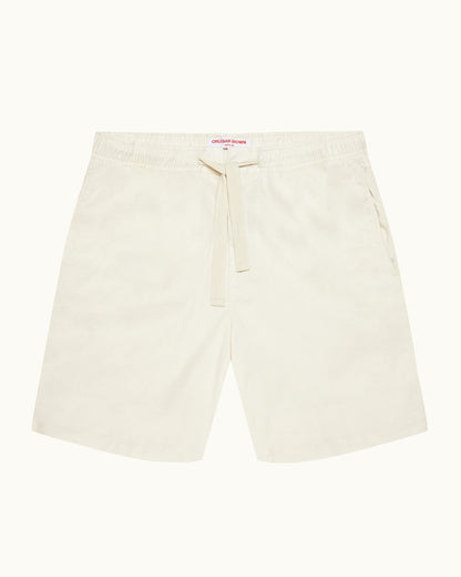 Alex Garment Dye - Relaxed Fit Drawcord Linen Shorts in Latte Front View