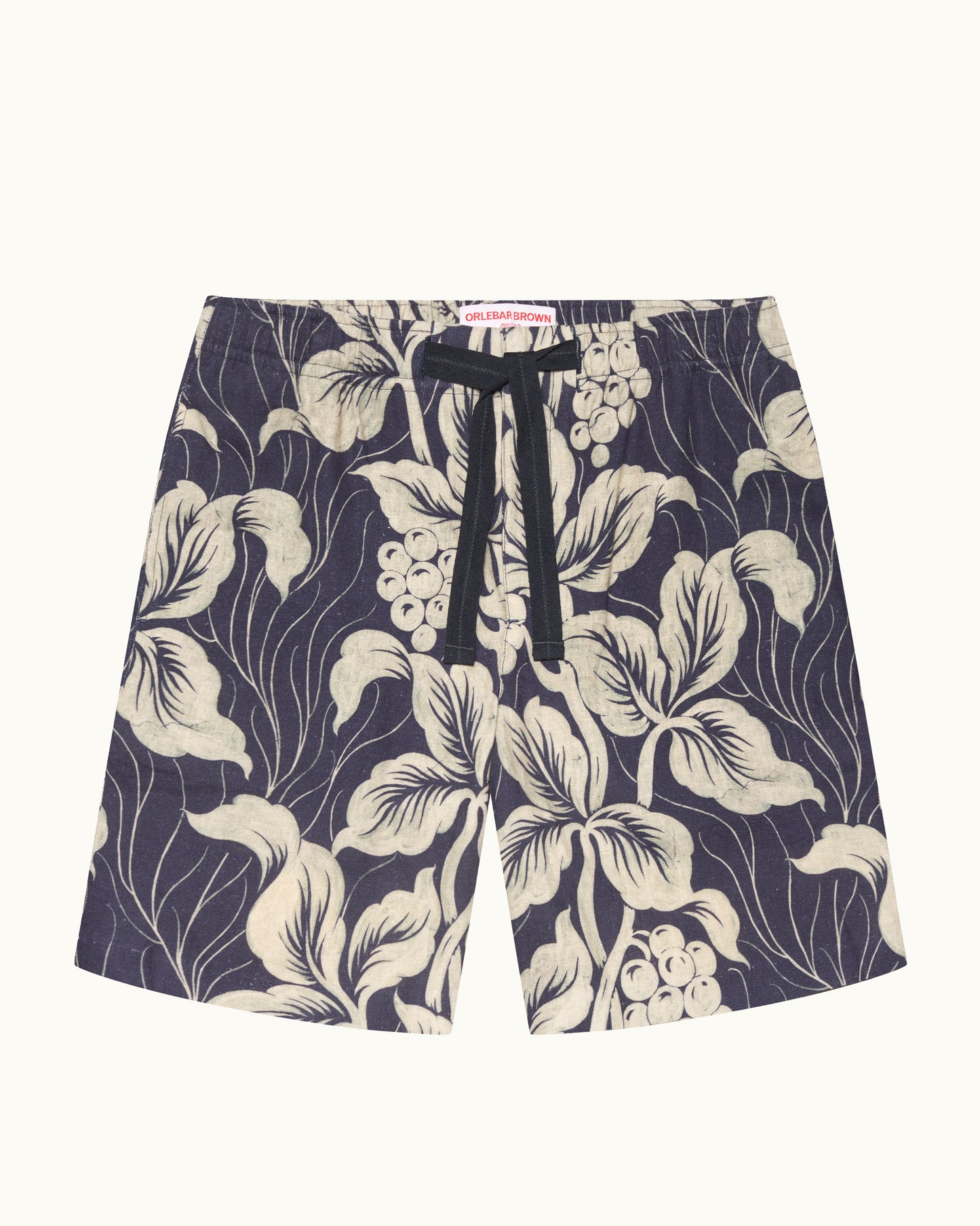 Floral patterned shorts on a white background