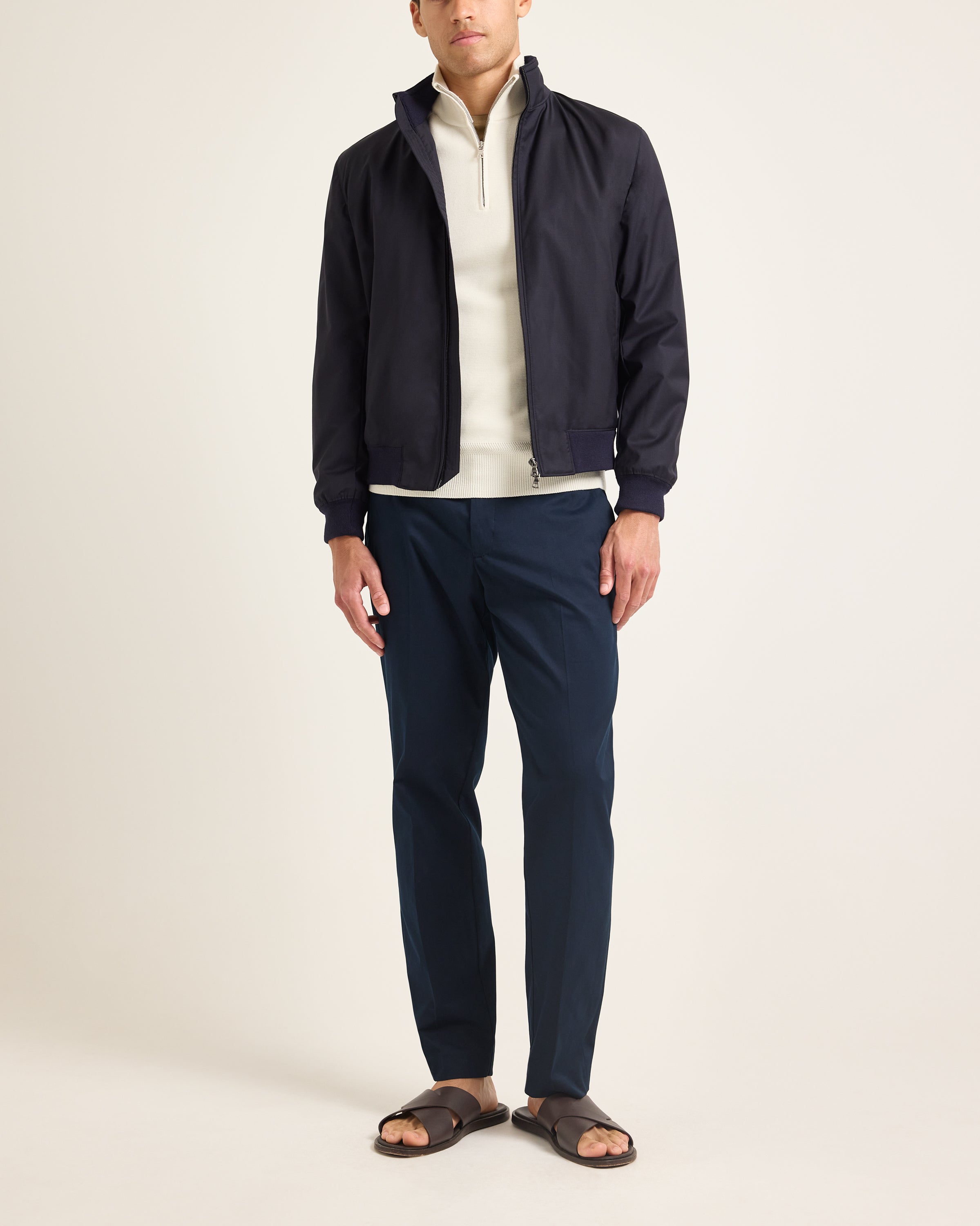 Blue Merino Zip Jacket | Designer Casualwear – ORLEBAR BROWN