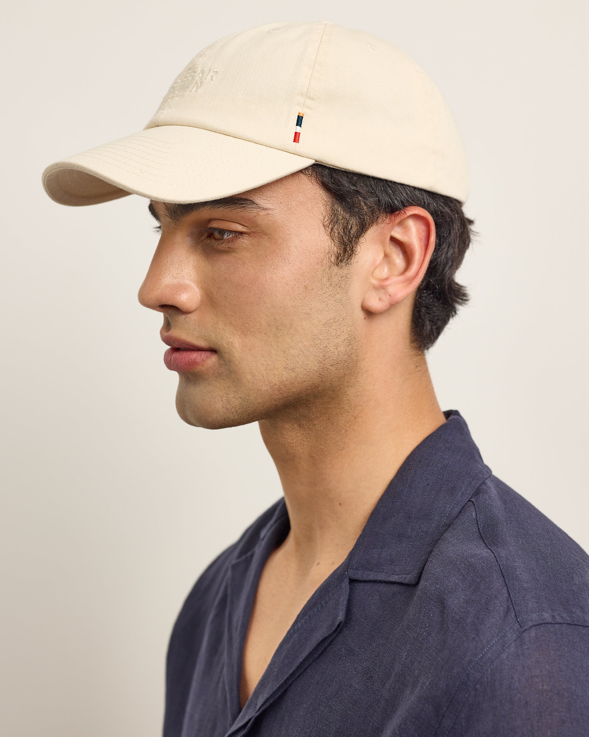 Barney - The Barney Baseball Cap in Chai Model Front View