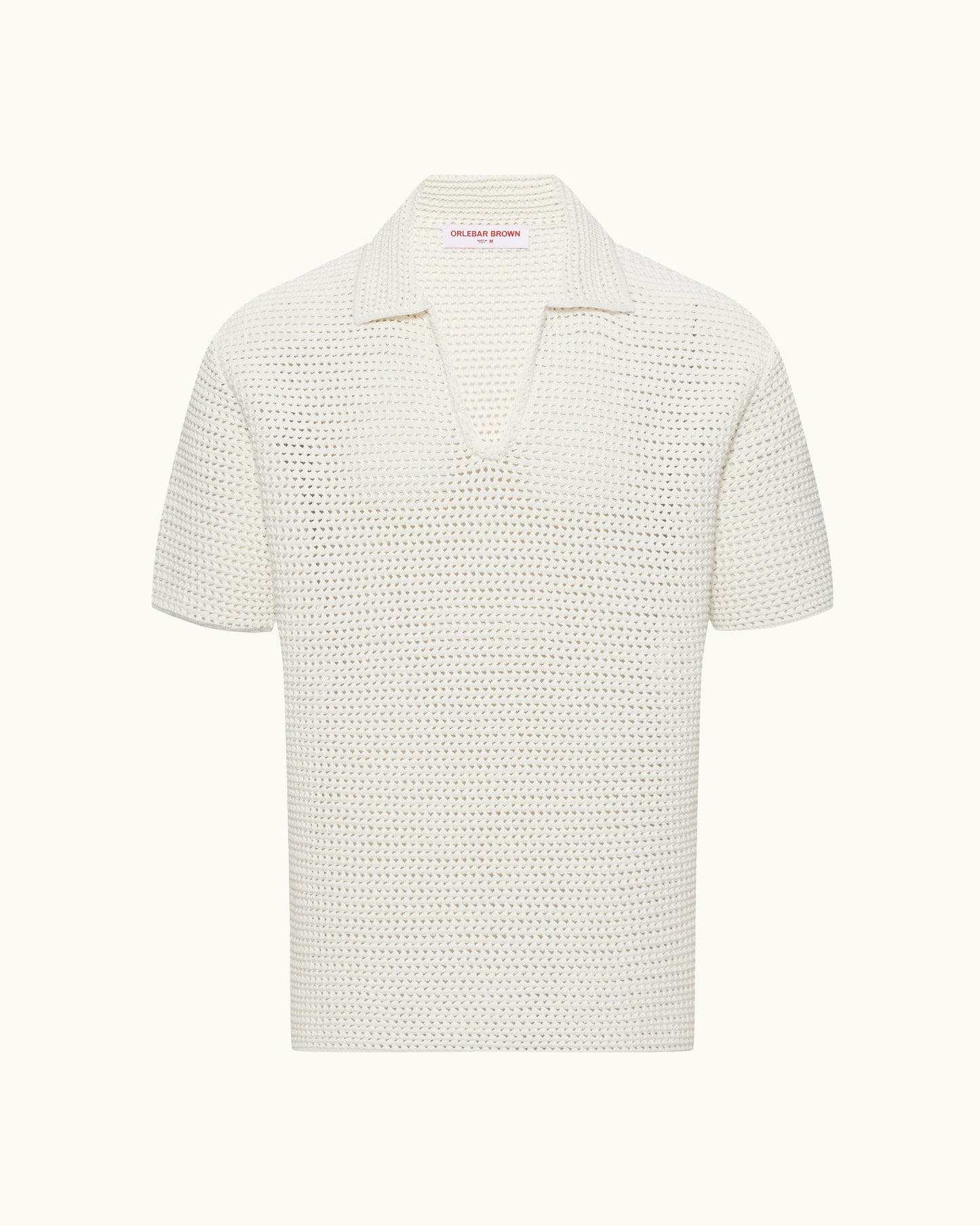 White textured polo shirt on a white background