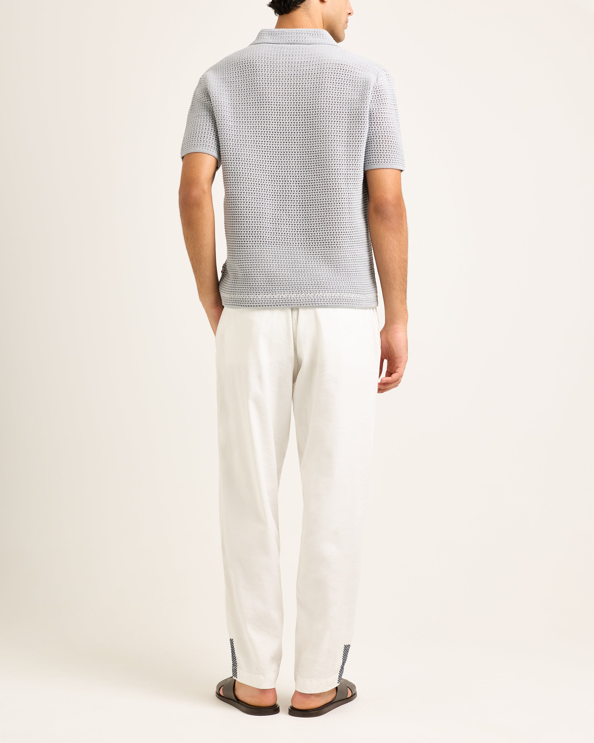 Blue & White Polo Shirt | Designer Summer Knit – ORLEBAR BROWN