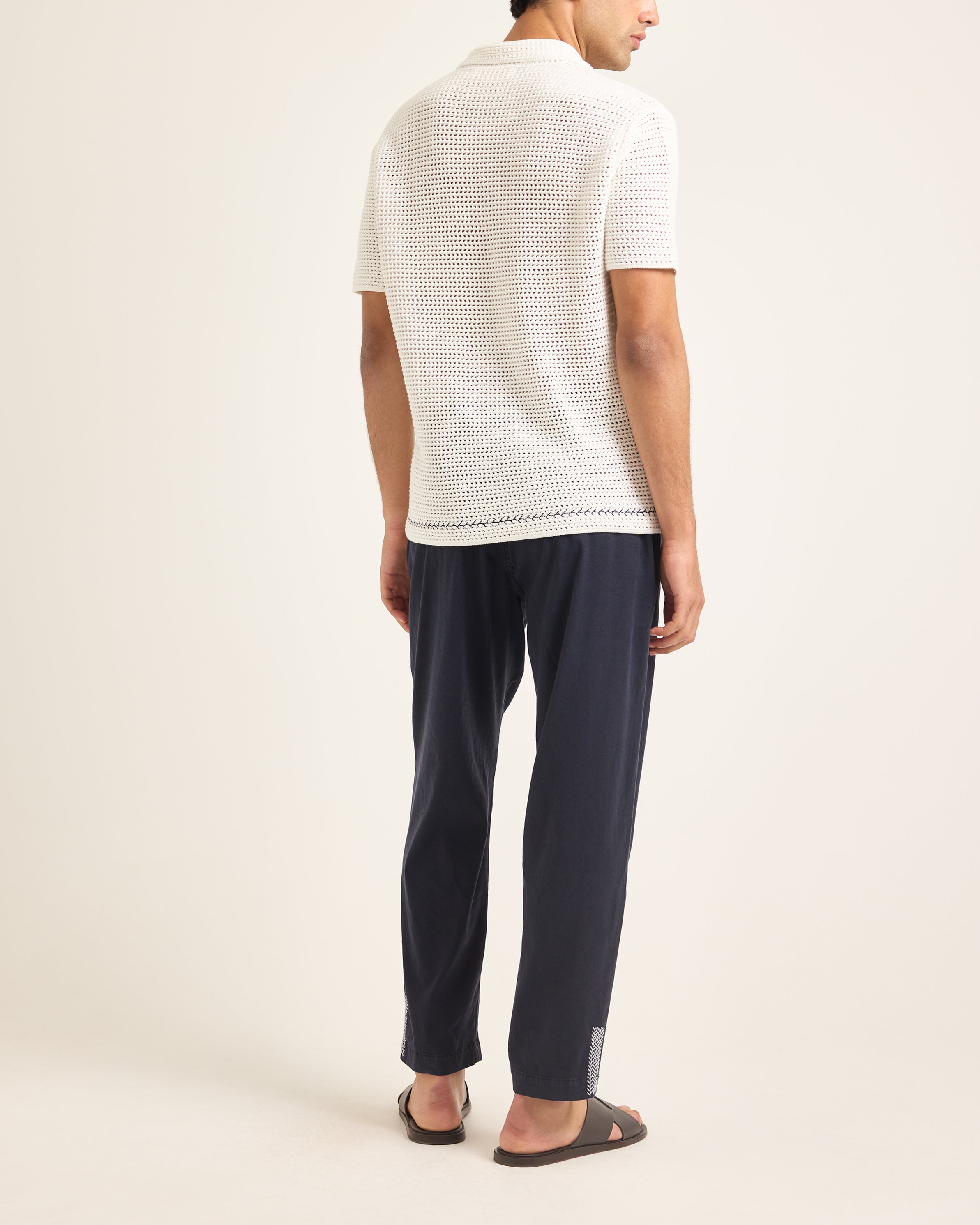 White & Blue Polo Shirt | Luxury Organic Cotton Knit – ORLEBAR BROWN