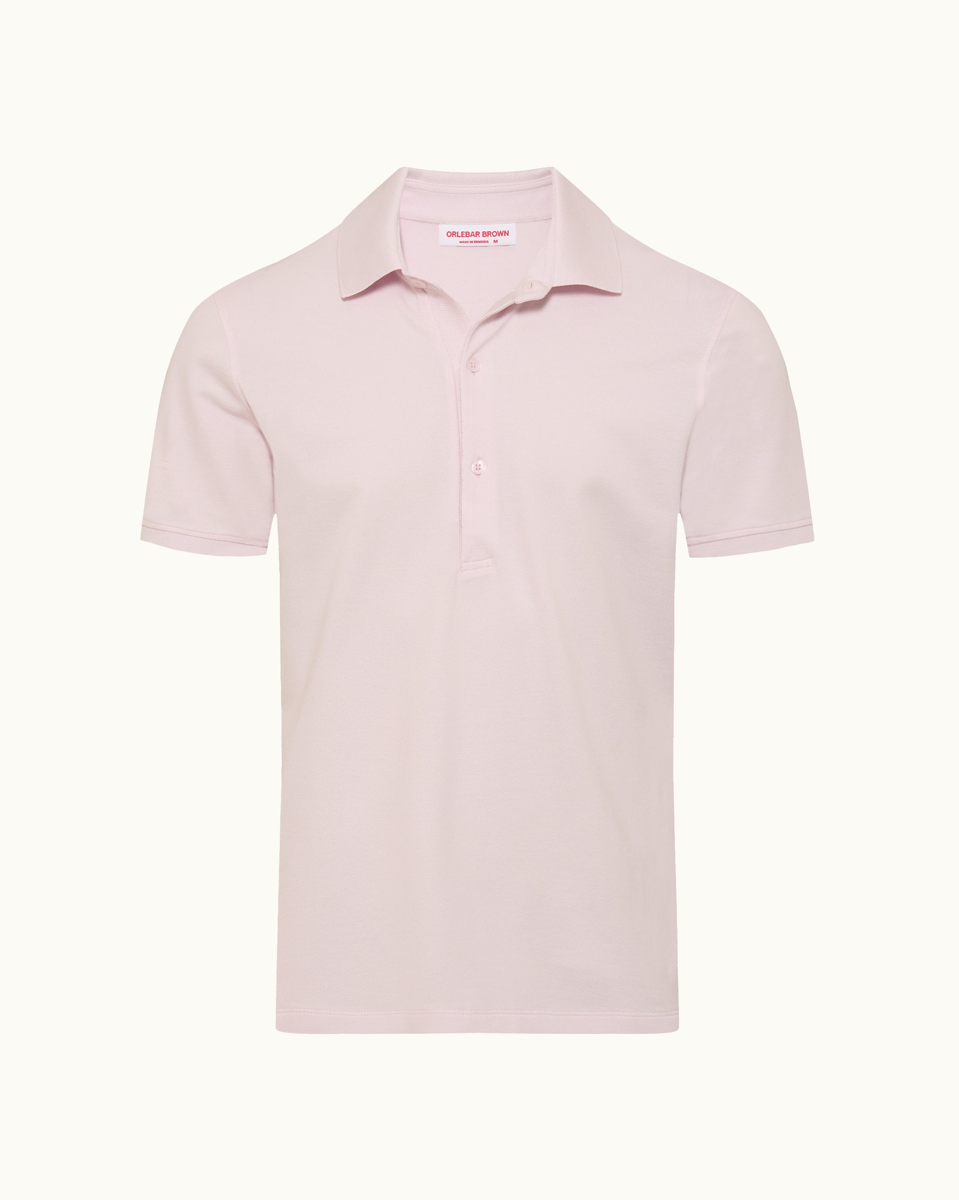 Pink polo shirt on a white background