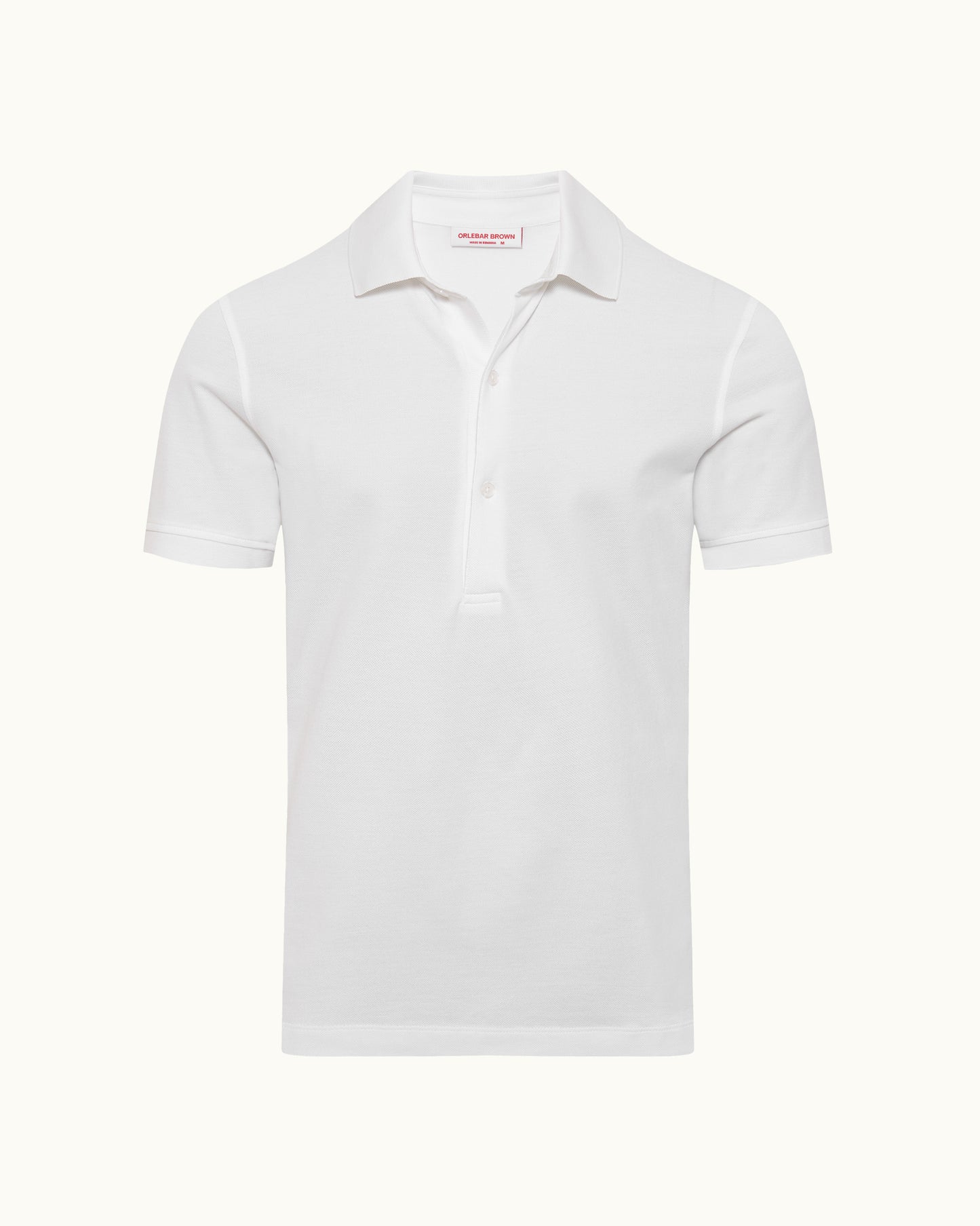 White polo shirt on a plain background