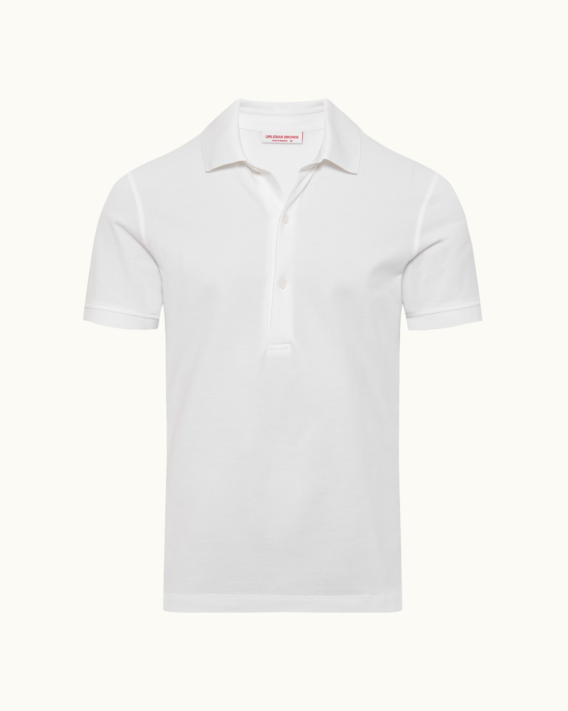 White polo shirt on a plain background