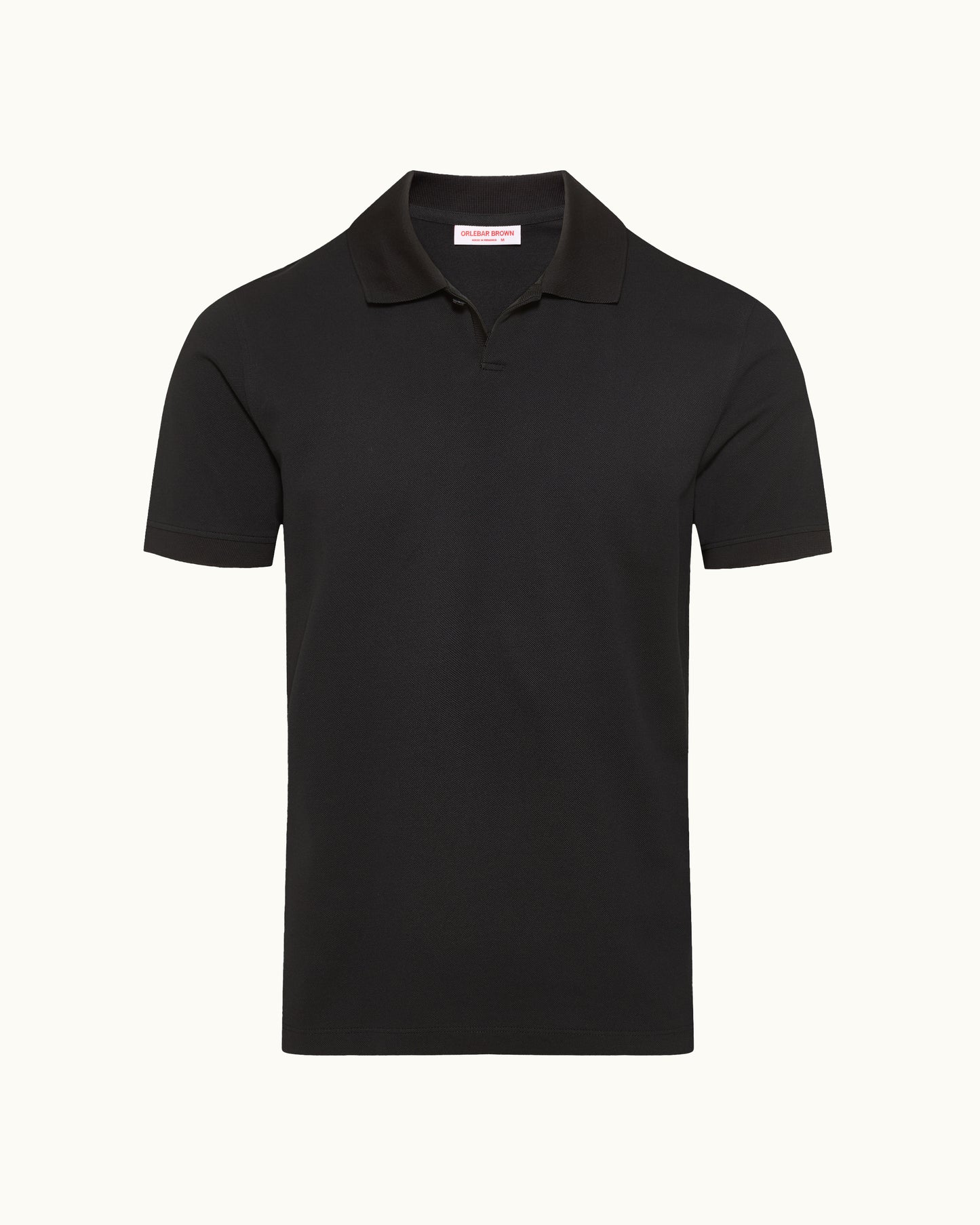 Black polo shirt on a white background