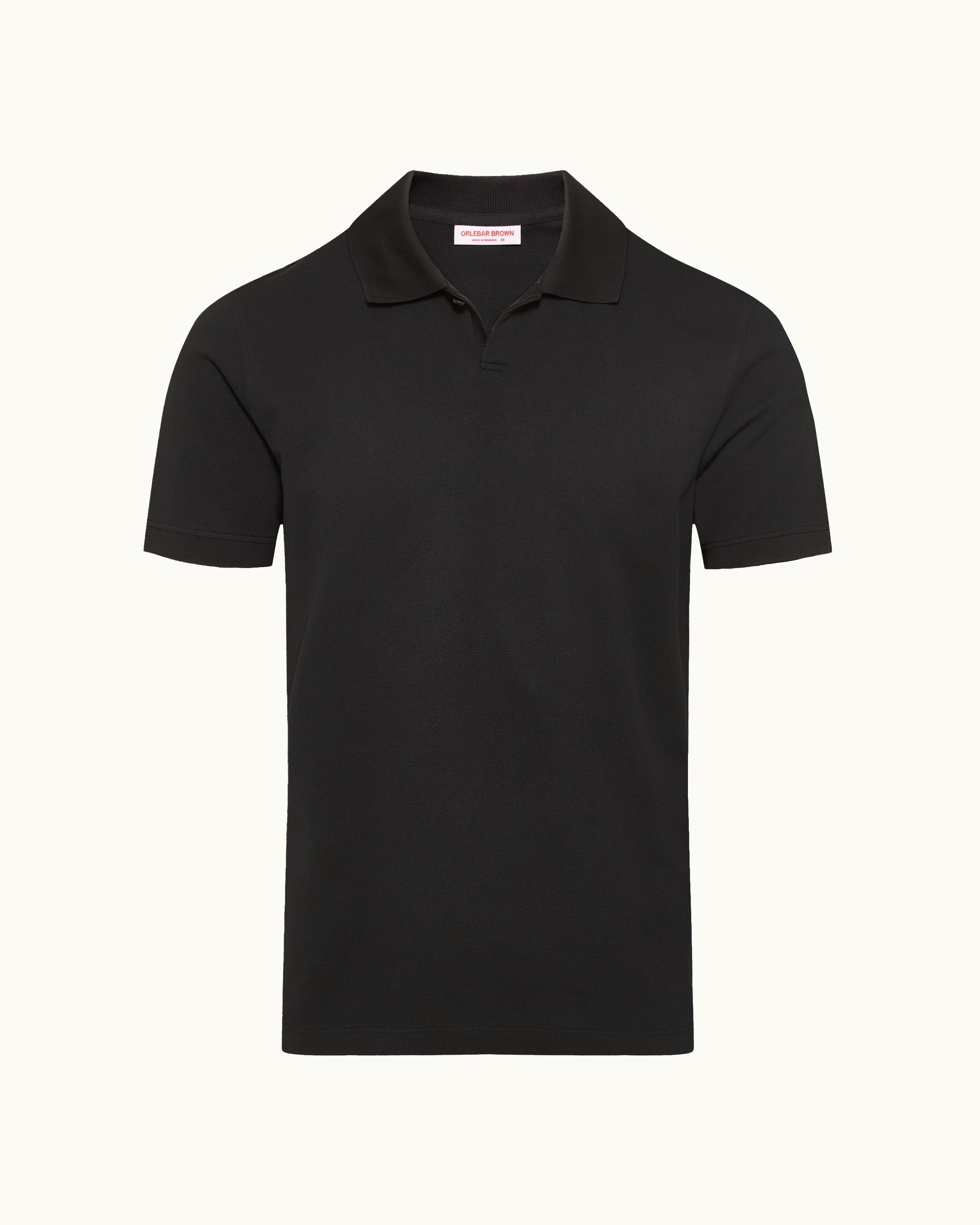 Black polo shirt on a white background