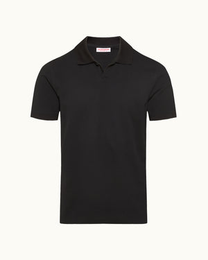 Black polo shirt on a white background