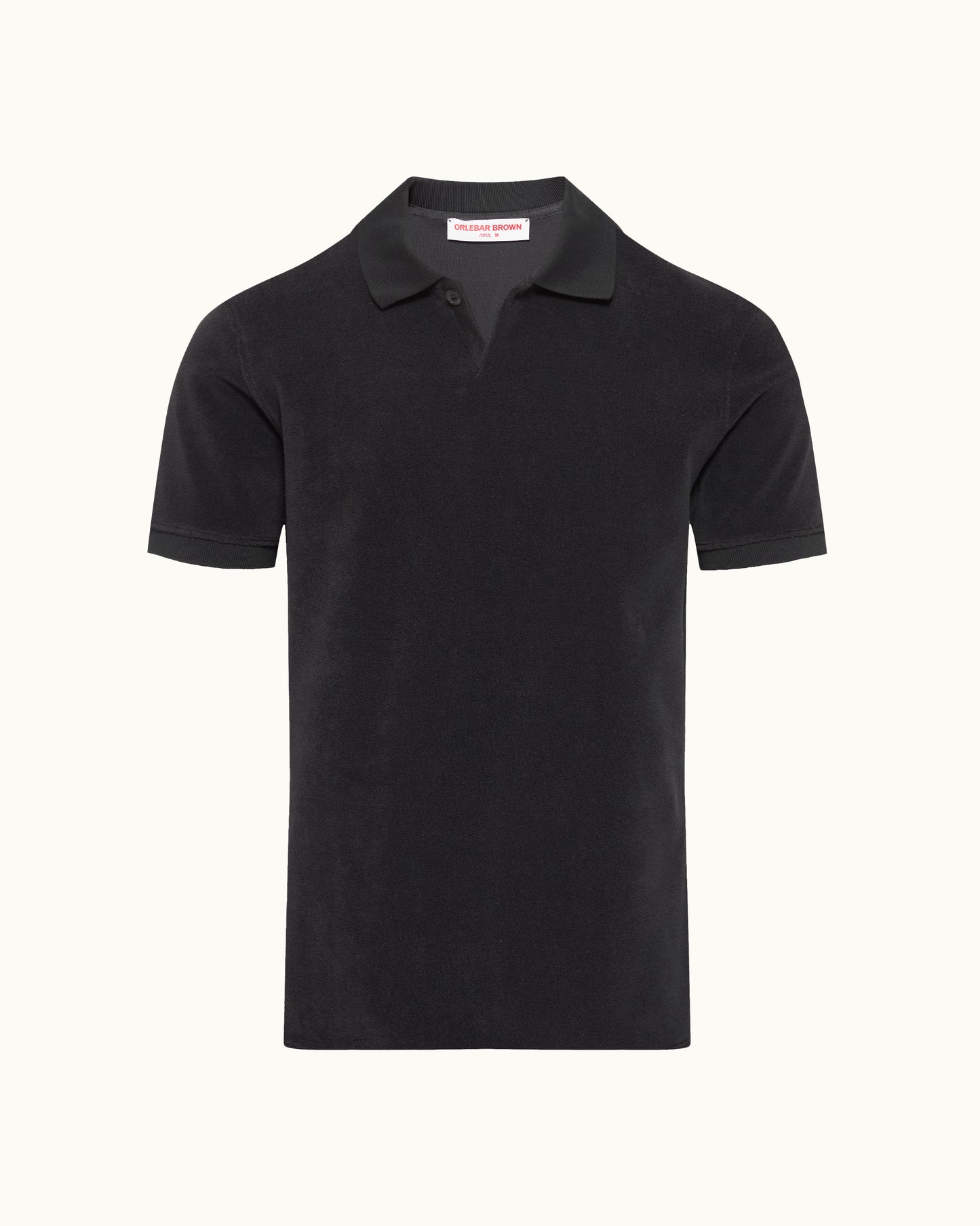 Dark grey polo shirt on a white background