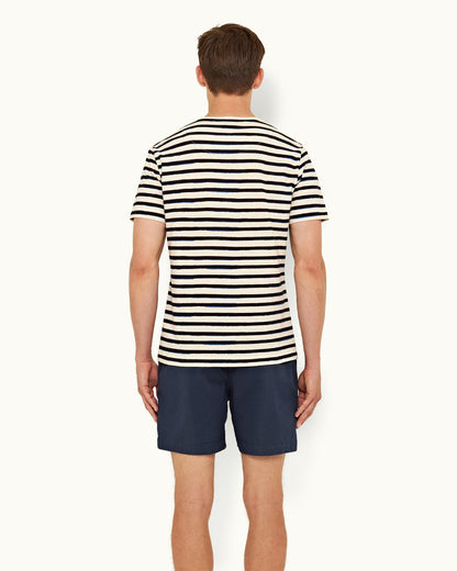 Bulldog Cotton Twill - Mens Navy Mid-Length Shorts Back Model View