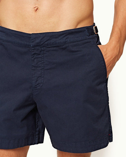 Bulldog Cotton Twill - Mens Navy Mid-Length Shorts Detail View