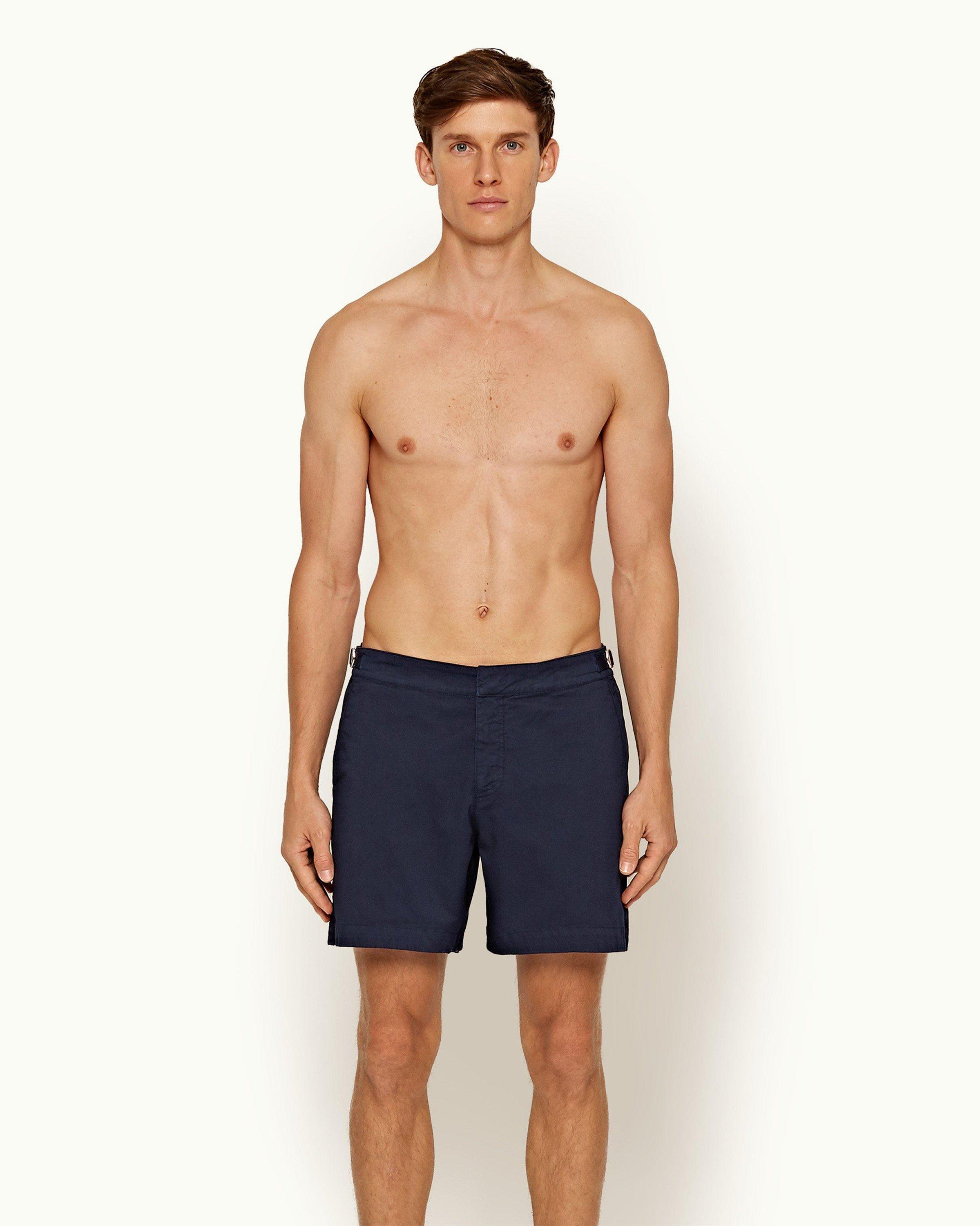 Bulldog Cotton Twill - Mens Navy Mid-Length Shorts Front Model View