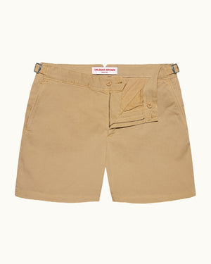 Bulldog Stretch-Cotton - Sand Dune Mid-Length Stretch-Cotton Shorts Front View