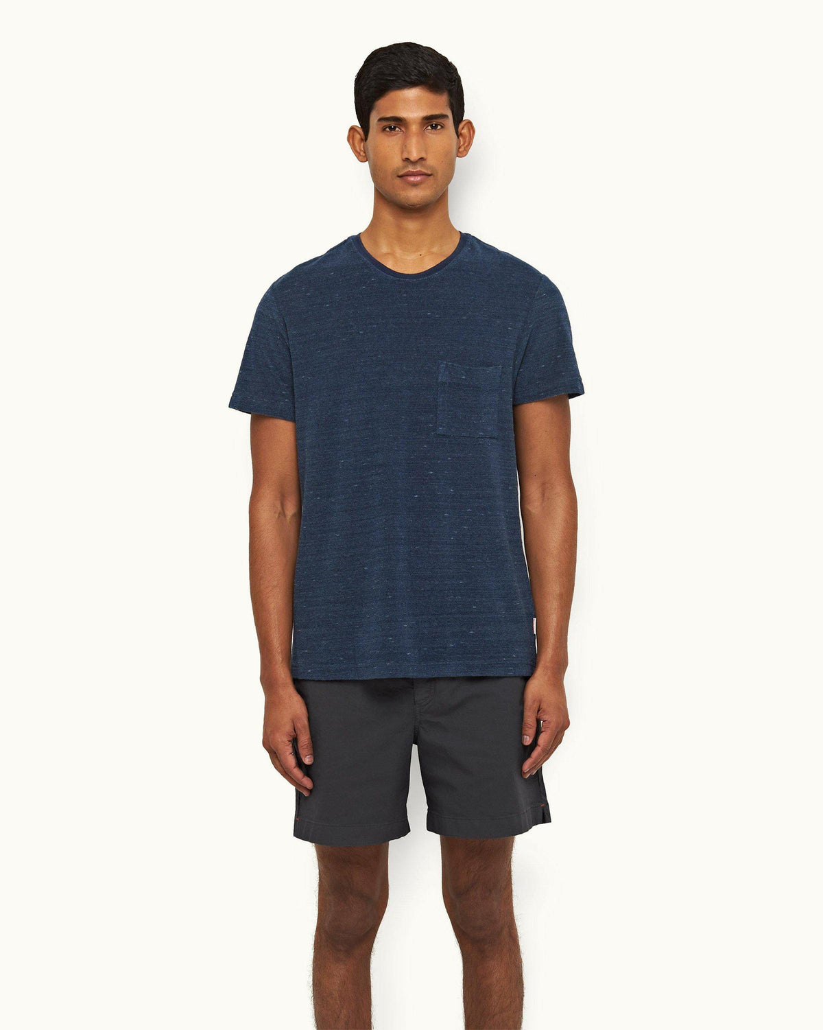 Bulldog Cotton Twill - Mens Piranha Grey Mid-Length Shorts Front Model View