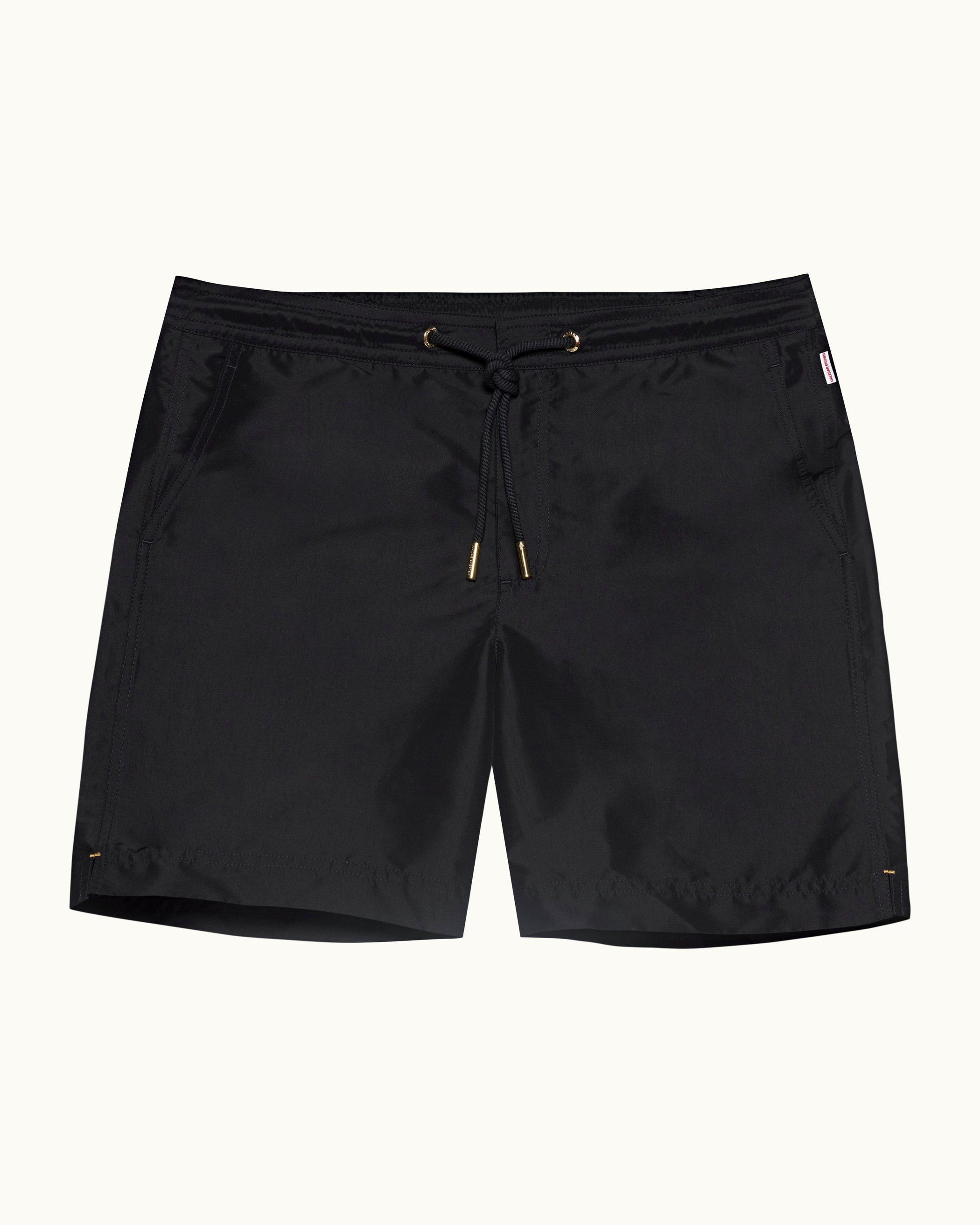 Bulldog Drawcord - Mens Mid-Length Drawcord Swim Shorts In Night Iris Blue Front View