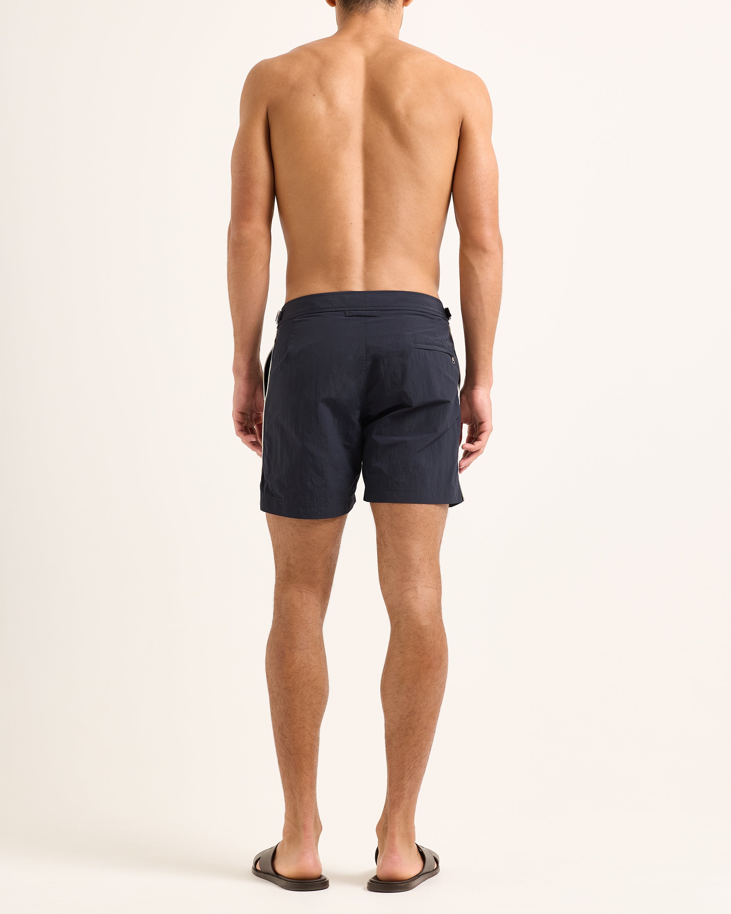 Orlebar Brown| Mid-Length Swim Shorts With Contrast Seam Piping In