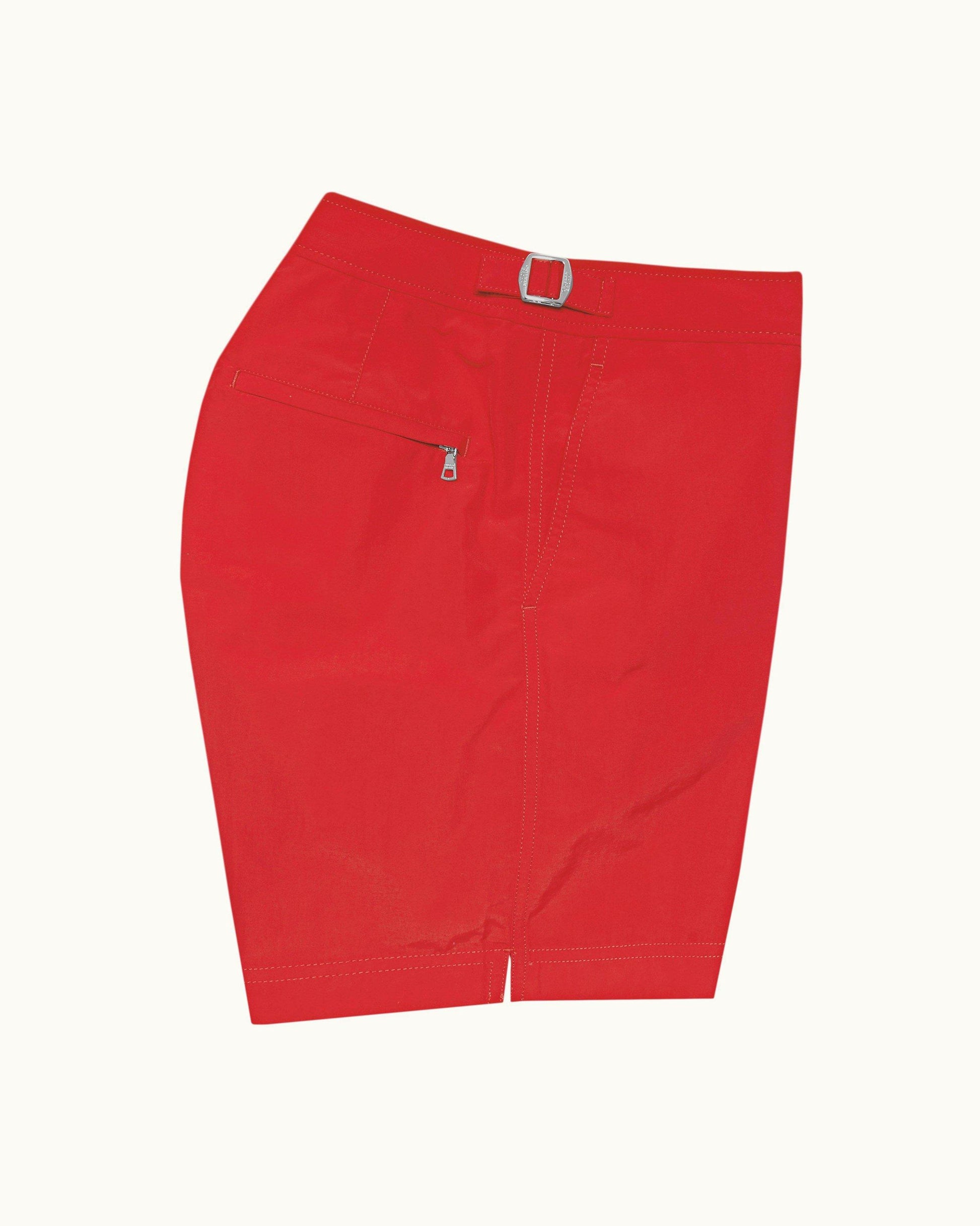 Bulldog - Mens Rescue Red Mid-Length Swim Shorts Side View