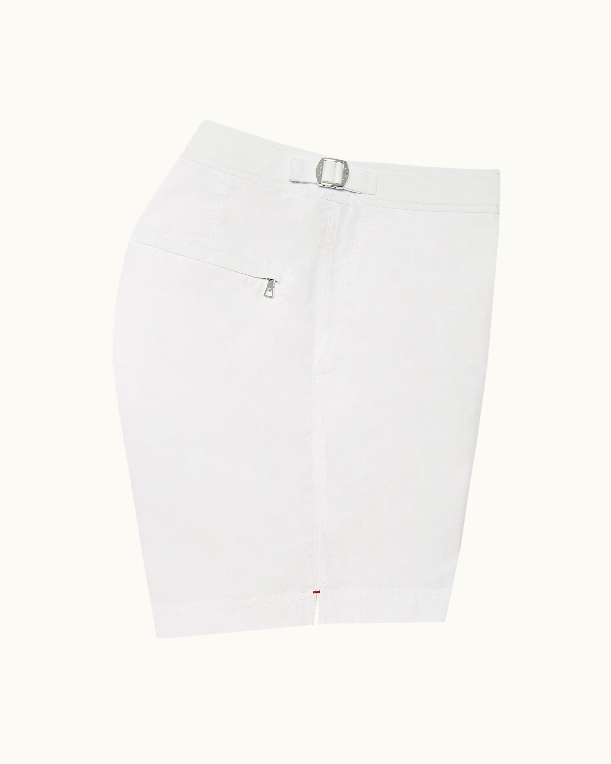 Bulldog - Mens White Mid-Length Swim Shorts Side View