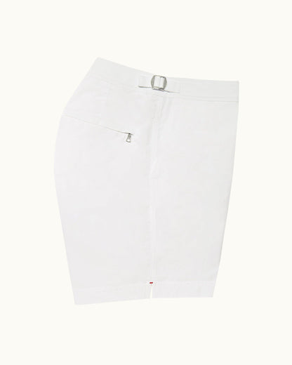 Bulldog - Mens White Mid-Length Swim Shorts Side View