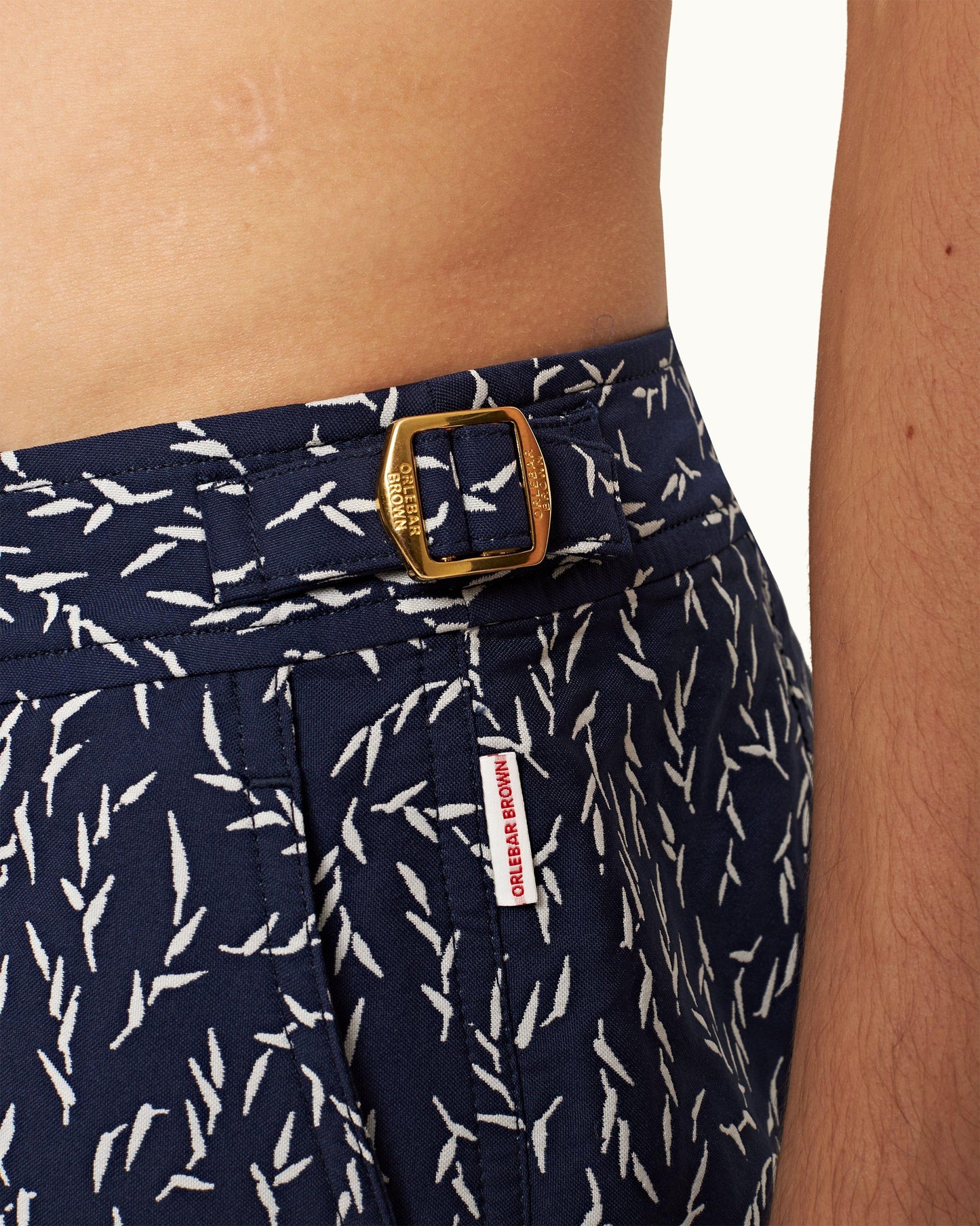 Bulldog Jacquard - Mens Sedge Jacquard Mid-Length Swim Shorts In Night Iris Blue Detail 1 View