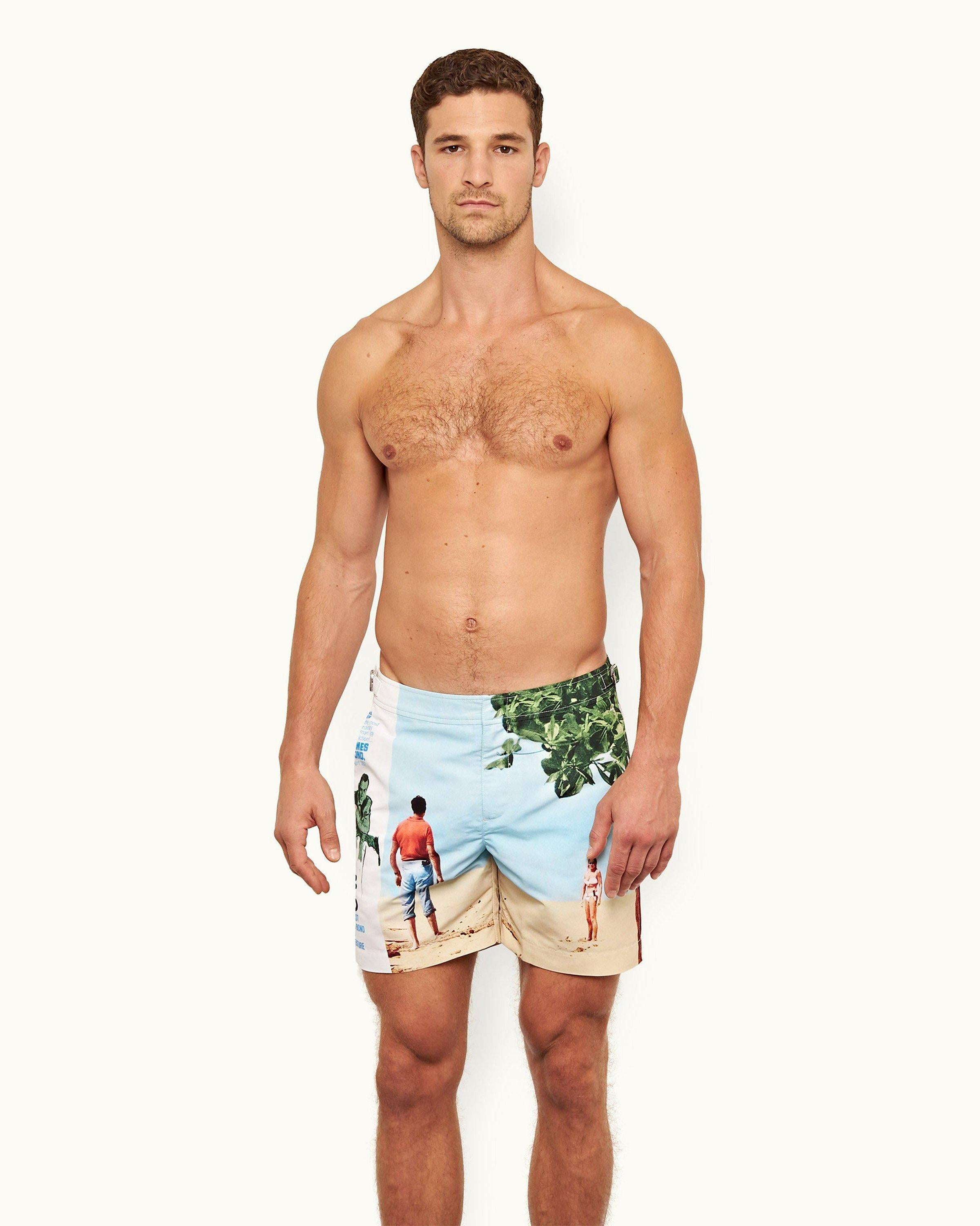 Bulldog - Mens 007 Dr. No Mid-Length Swim Shorts Front Model View