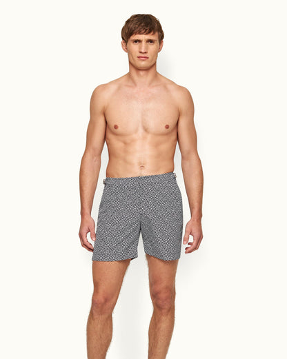 Bulldog - Mens Skydiver/Cloud Mid-Length Swim Shorts Front Model View