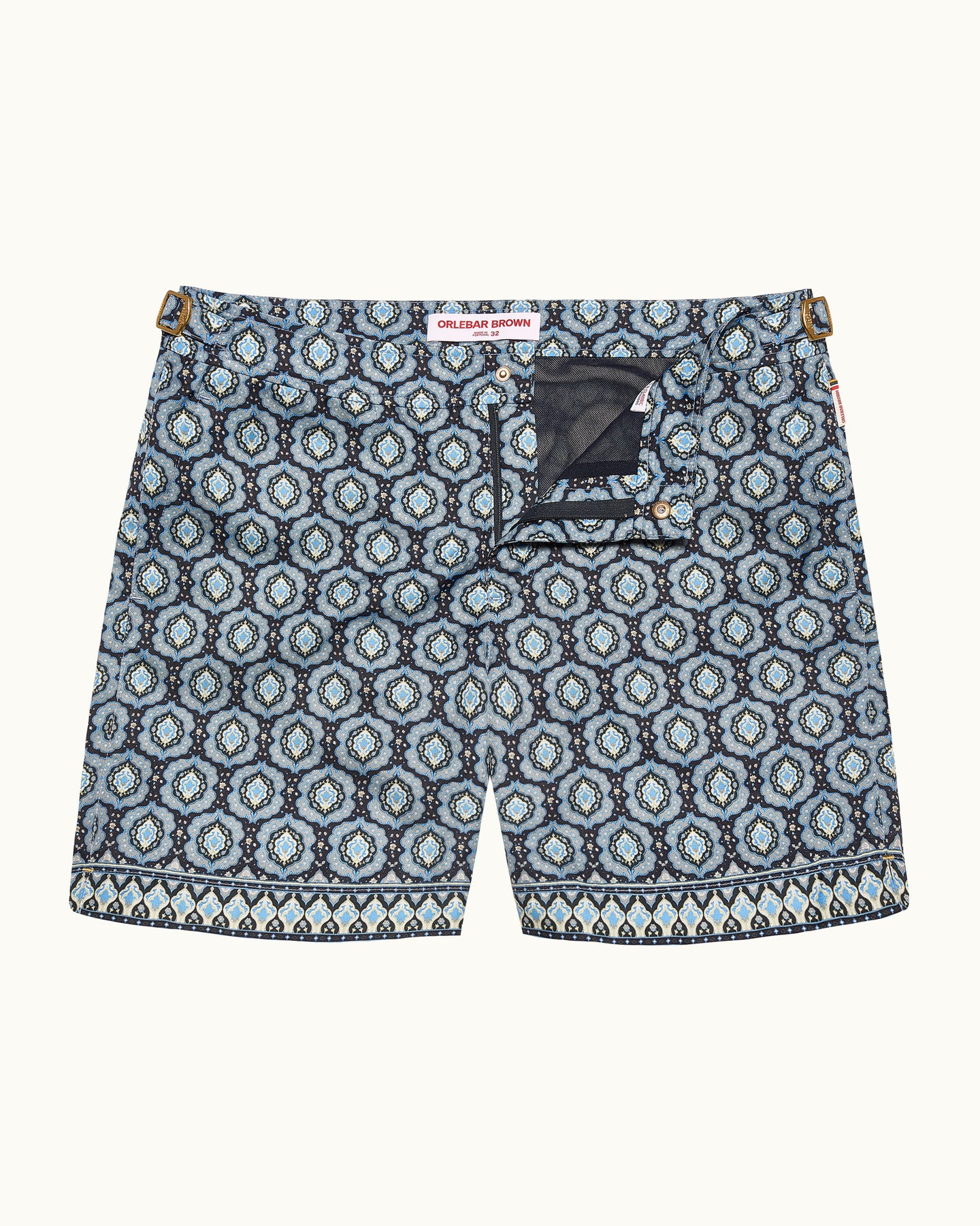 Patterned shorts on a white background