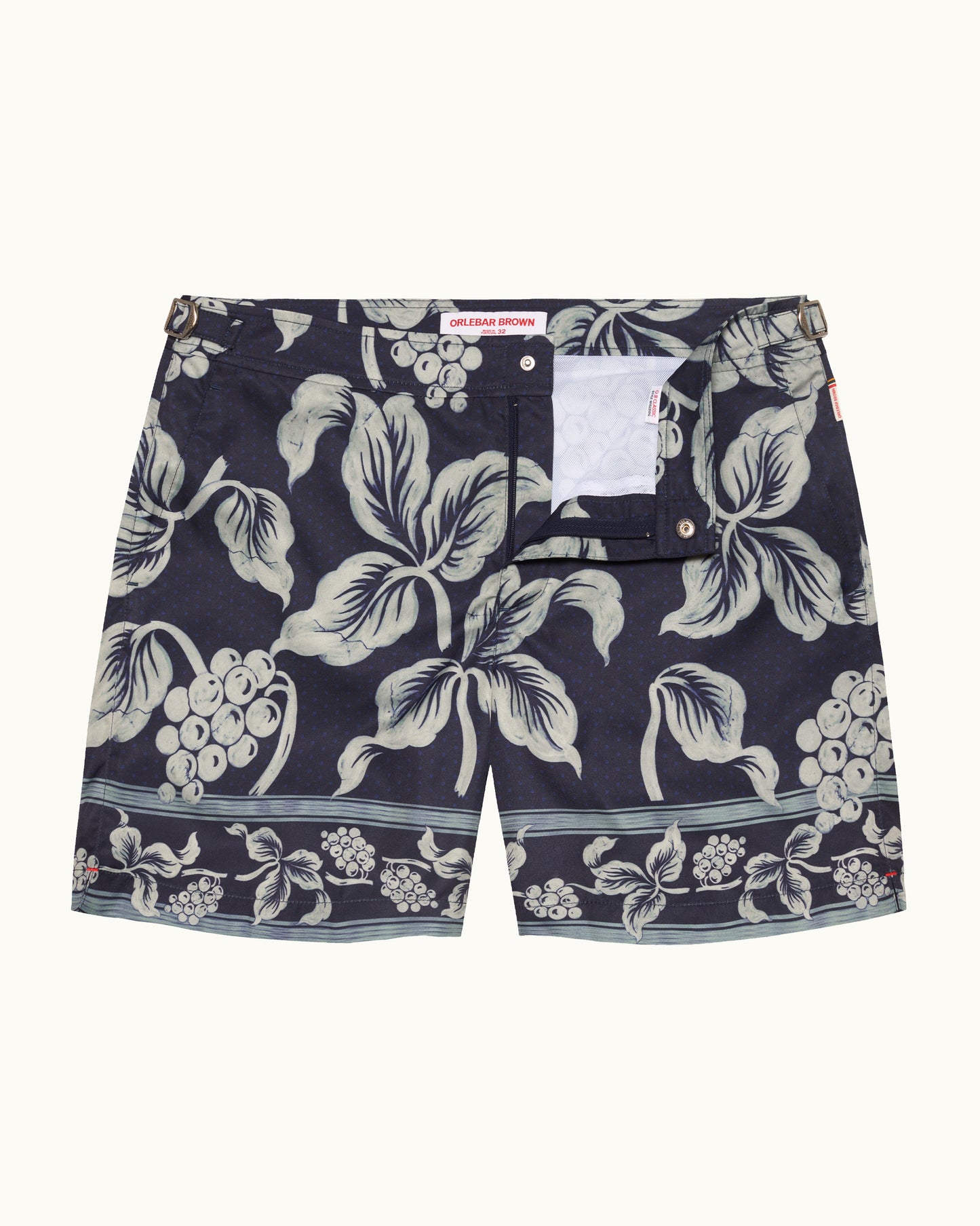 Floral patterned shorts on a white background