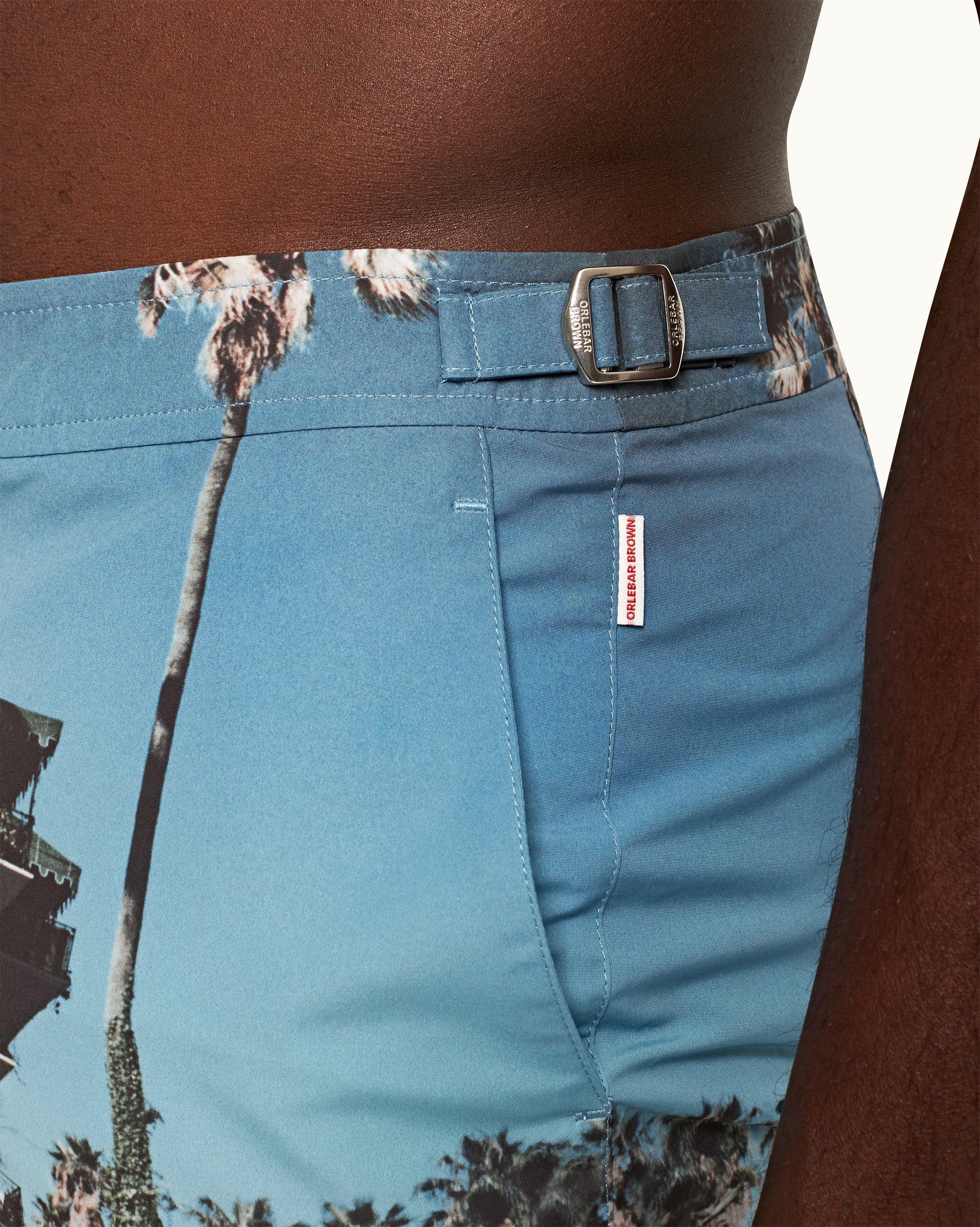 Bulldog - Mens Beverly Hills Photographic Print Mid-Length Swim Shorts Detail 1 View