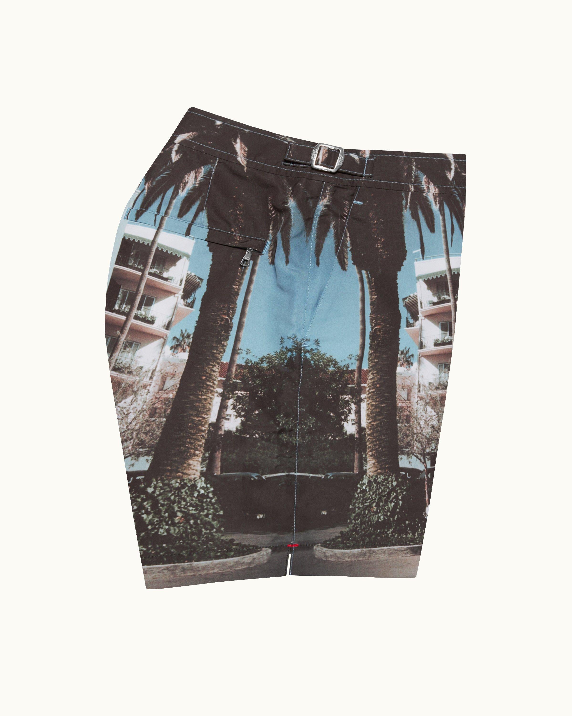 Bulldog - Mens Beverly Hills Photographic Print Mid-Length Swim Shorts Side View