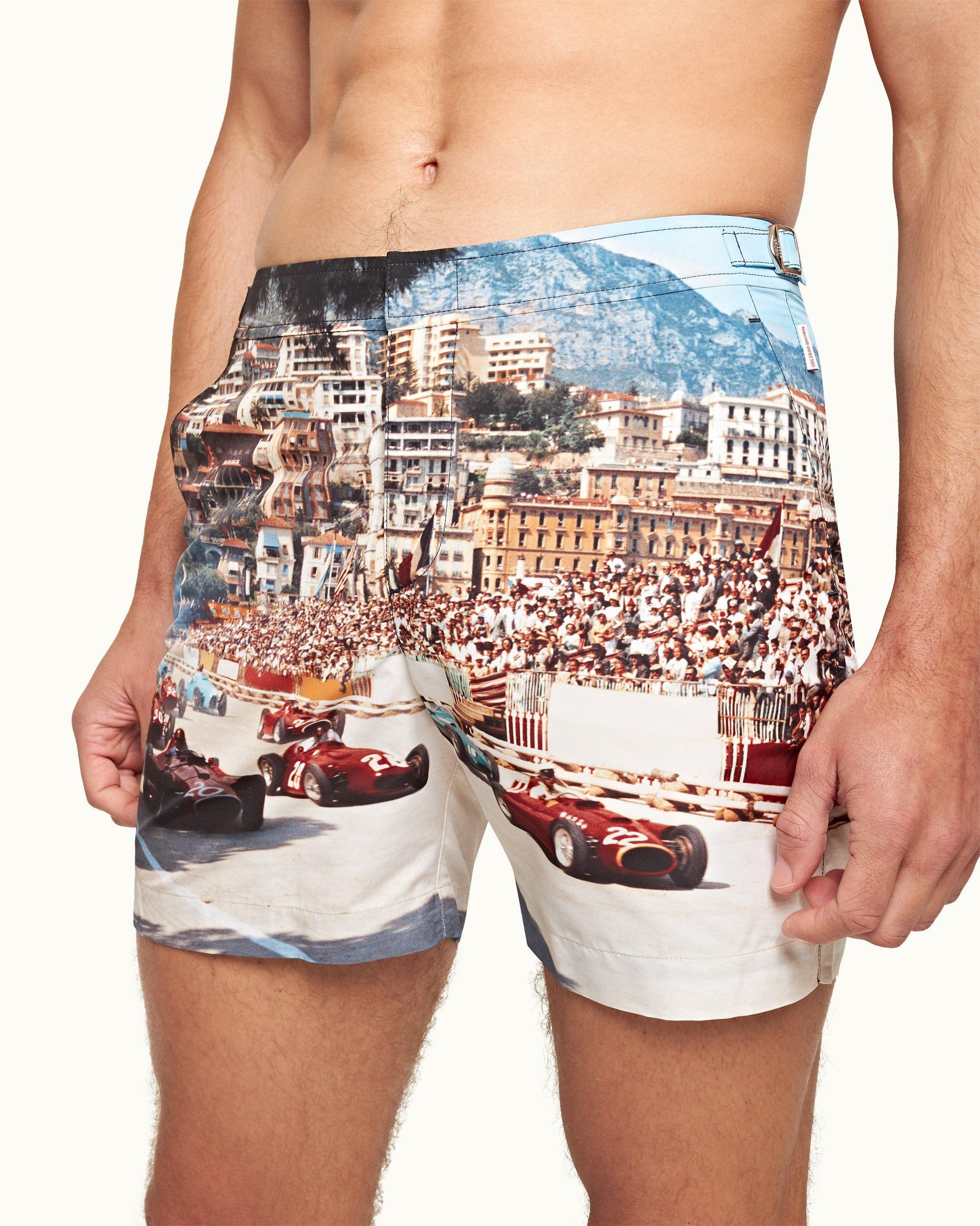 Bulldog - Mens Start Your Engines Mid-Length Swim Shorts Detail View