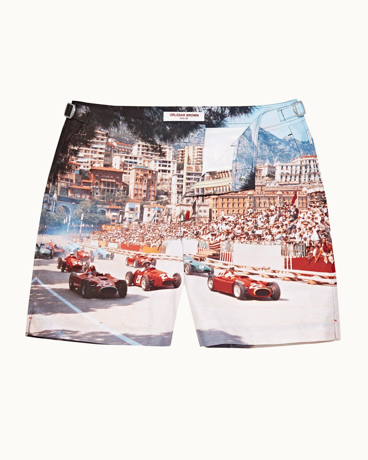 Bulldog - Mens Start Your Engines Mid-Length Swim Shorts Front View