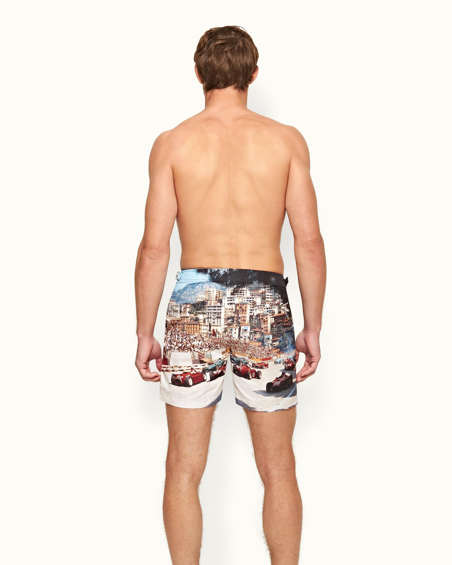 Bulldog - Mens Start Your Engines Mid-Length Swim Shorts Back Model View