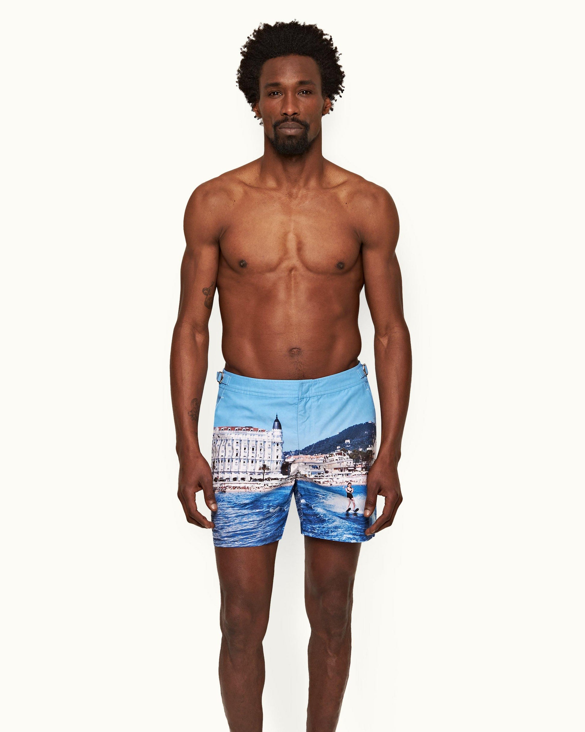 Bulldog - Mens We Cannes Ski Mid-Length Swim Shorts Front Model View