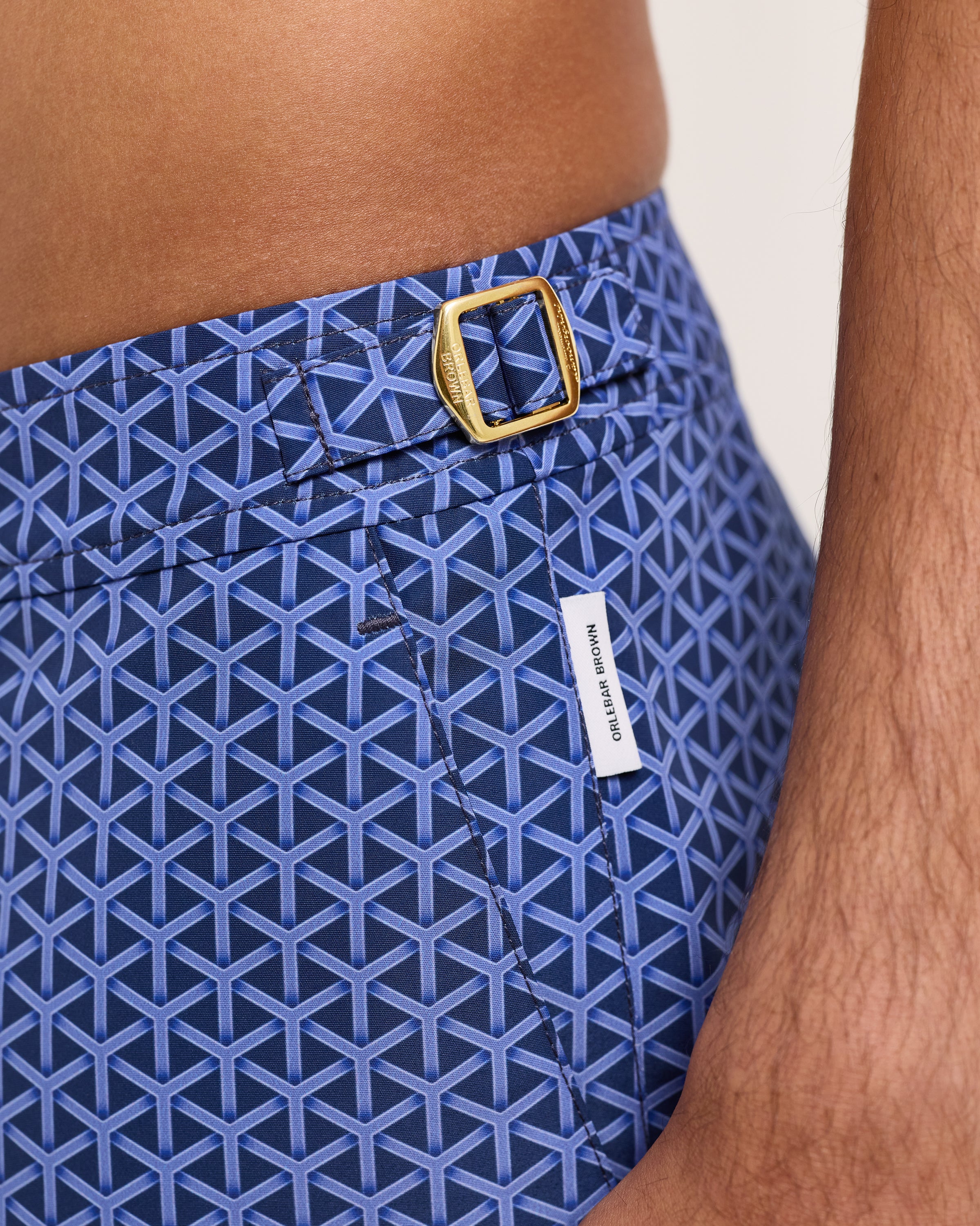 Orlebar Brown And Automobili Lamborghini | Geometric Print Mid