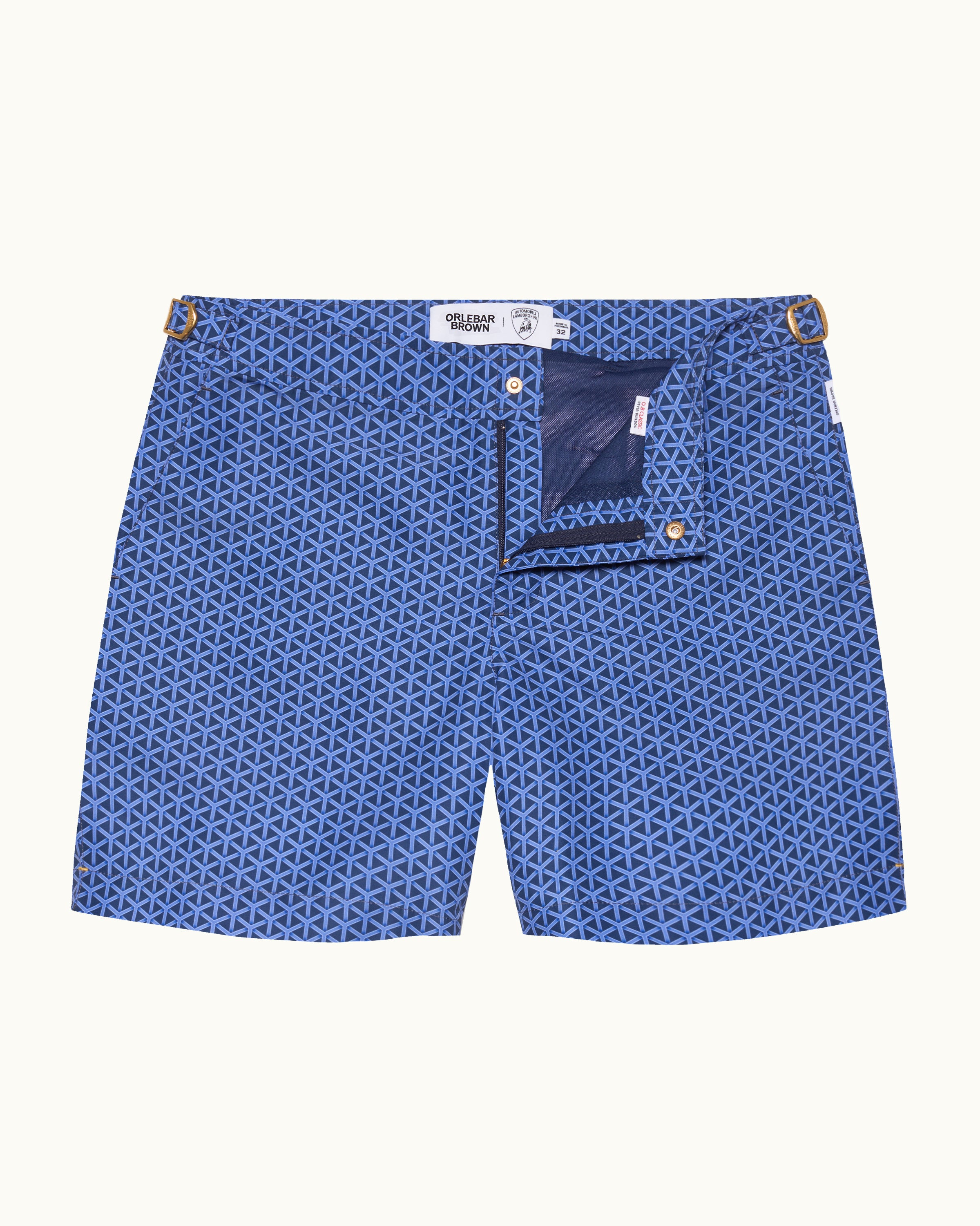 Orlebar Brown And Automobili Lamborghini | Geometric Print Mid