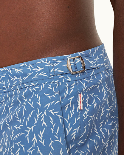 Bulldog - Mens Sedge Print Mid-Length Swim Shorts In Springfield Blue Detail 1 View