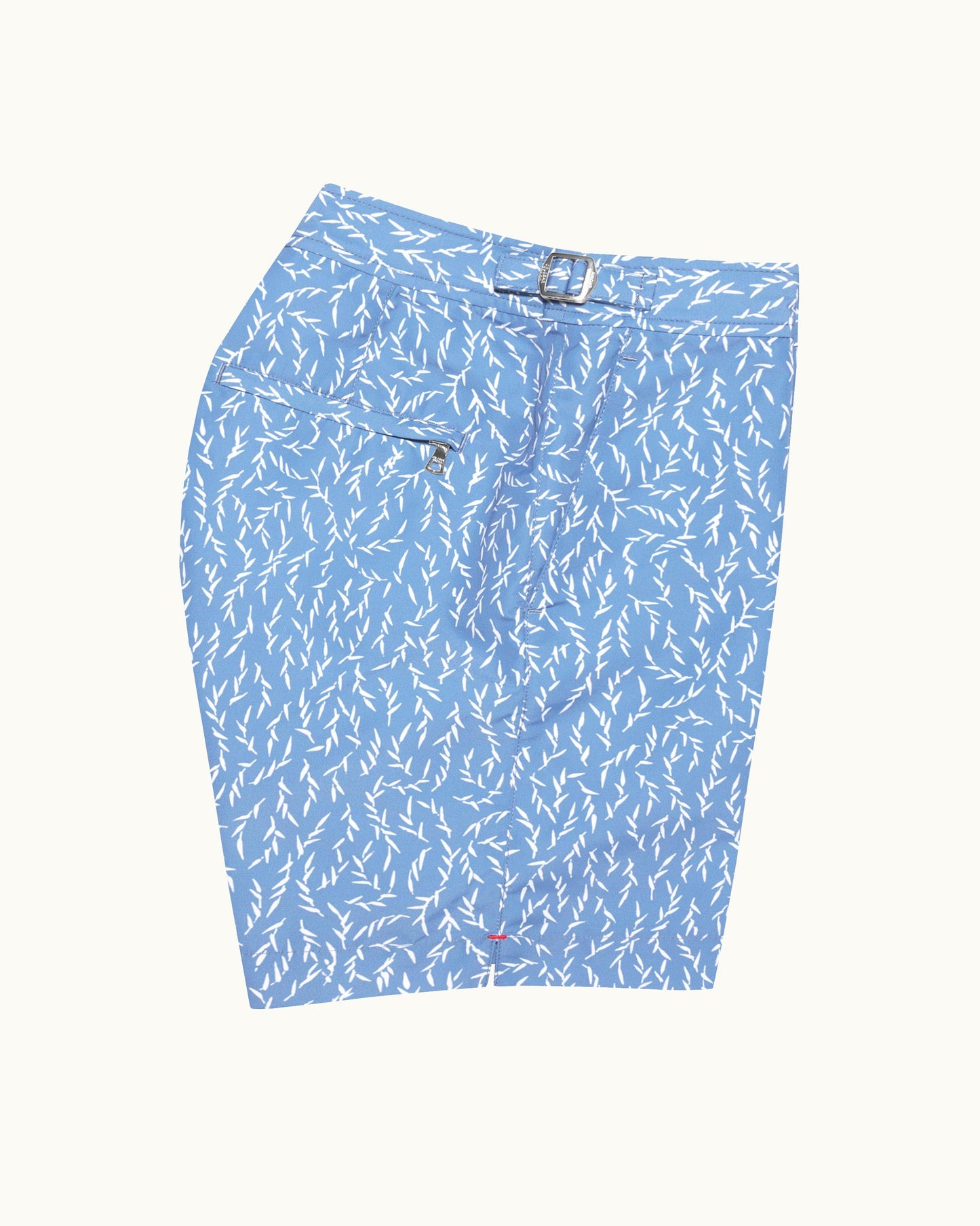 Bulldog - Mens Sedge Print Mid-Length Swim Shorts In Springfield Blue Side View