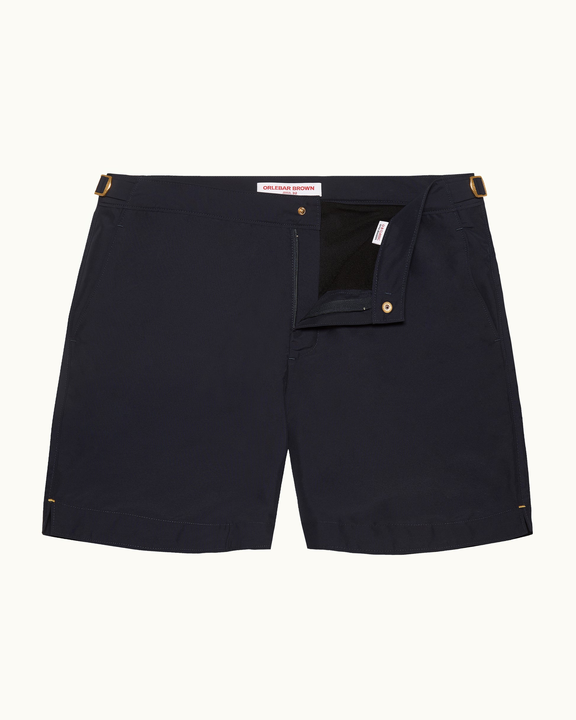 Bulldog Silk - Mid-Length Silk Swim Shorts in Night Iris Front View