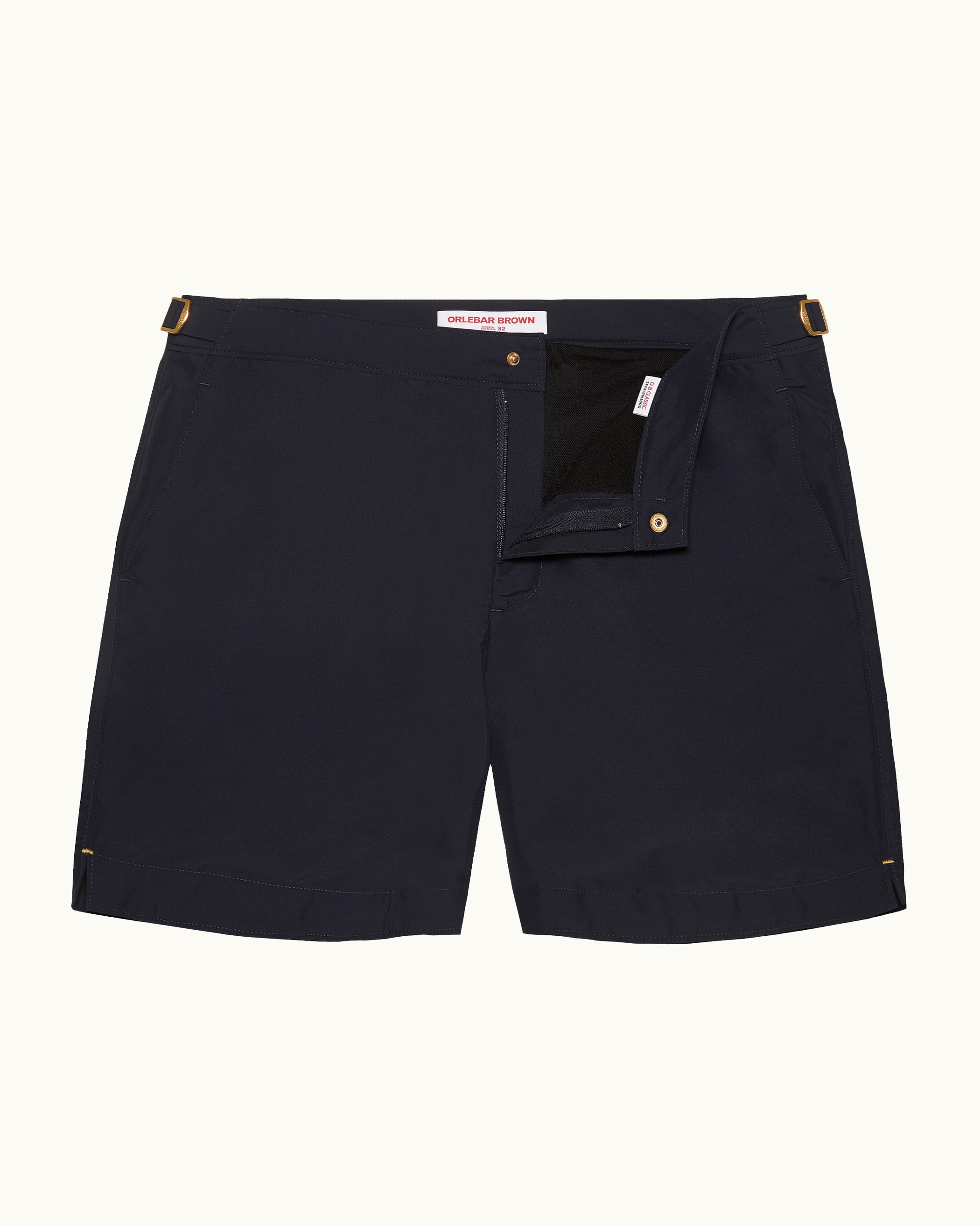 Bulldog Silk - Mid-Length Silk Swim Shorts in Night Iris Front View